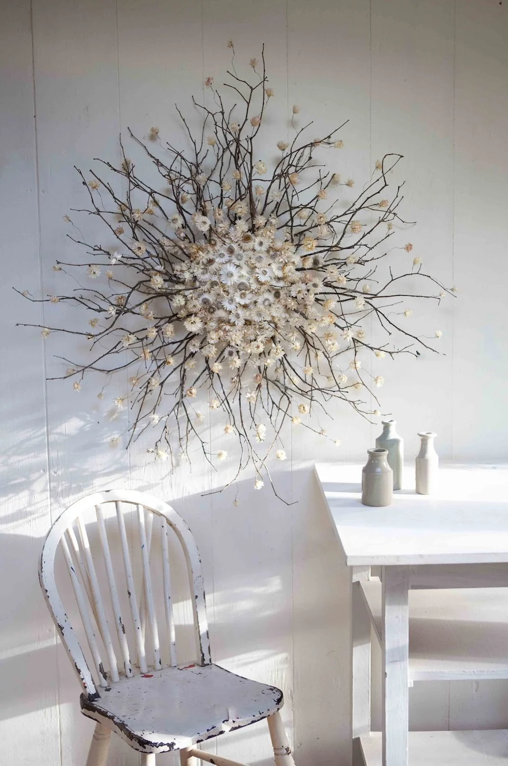 White Starburst Wall Sculpture