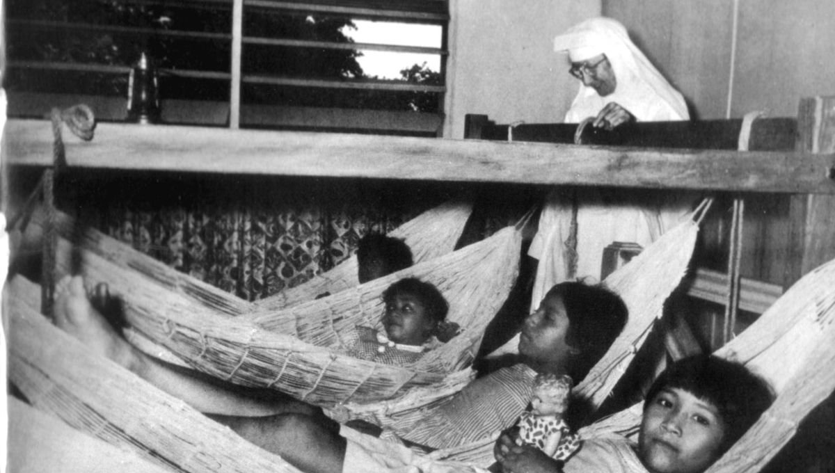 Photo from Alix Lesse in the residential school, the “Home”, of Sinnamary.