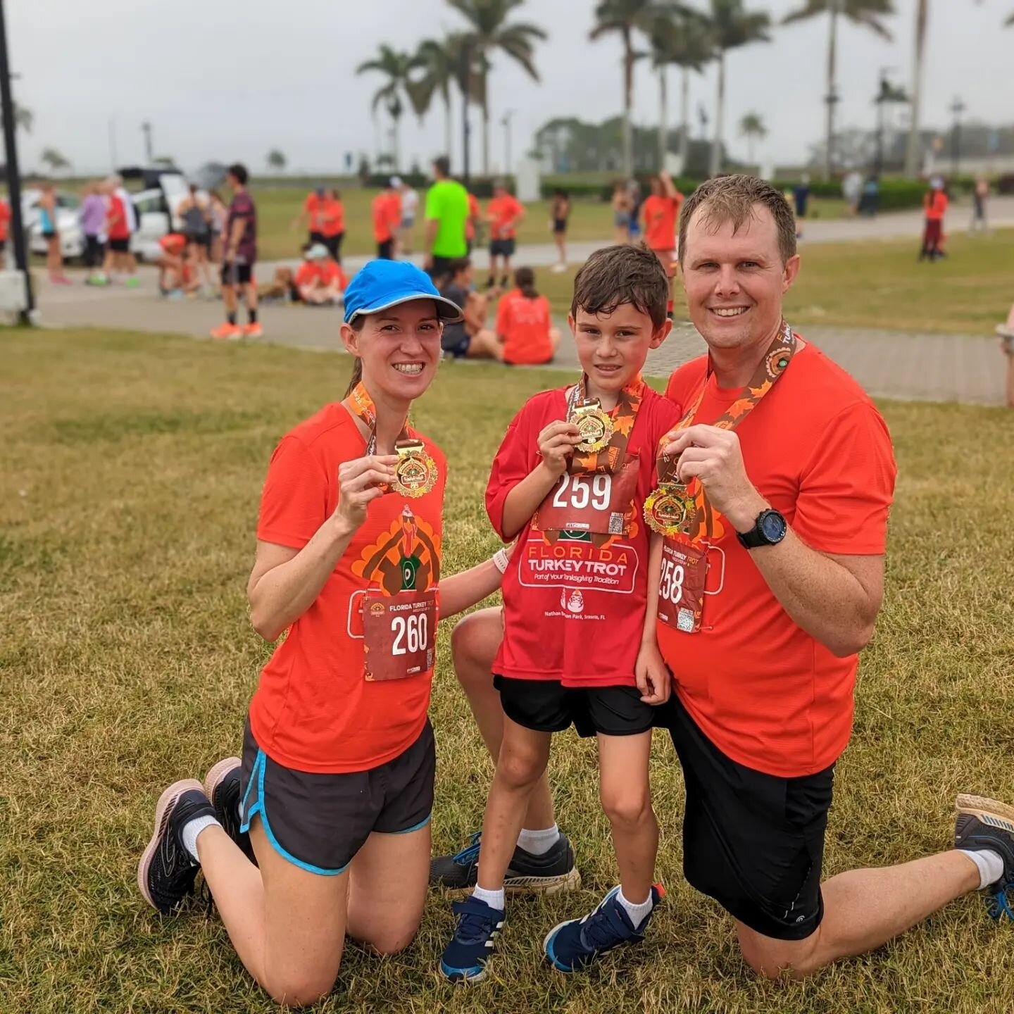 We just finished our turkey trot this morning. This race we all decided to run at our own pace. Although we thought Harvey would be far behind Josh and Cassie. He actually caught up to Cassie near the end and right at the end beater by 1 second. I co