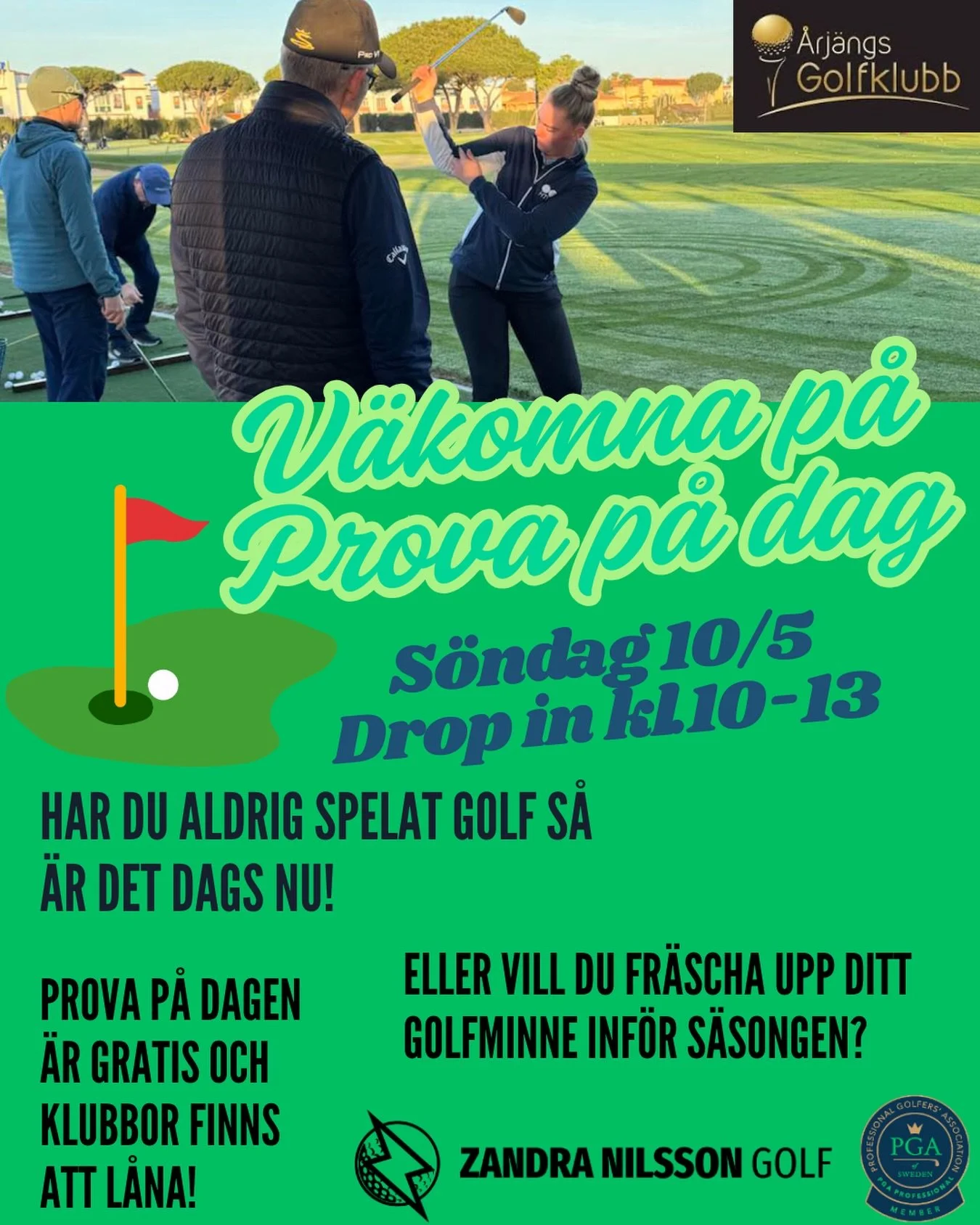 F&ouml;r dig som aldrig har provat p&aring;. F&ouml;r dig som kanske k&auml;nner dig lite ringrostig efter vintern och vill komma ig&aring;ng igen. P&aring; S&ouml;ndag 10/5 anordnar v&aring;r PRO Zandra en Prova P&aring; Dag p&aring; rangen. Drop in