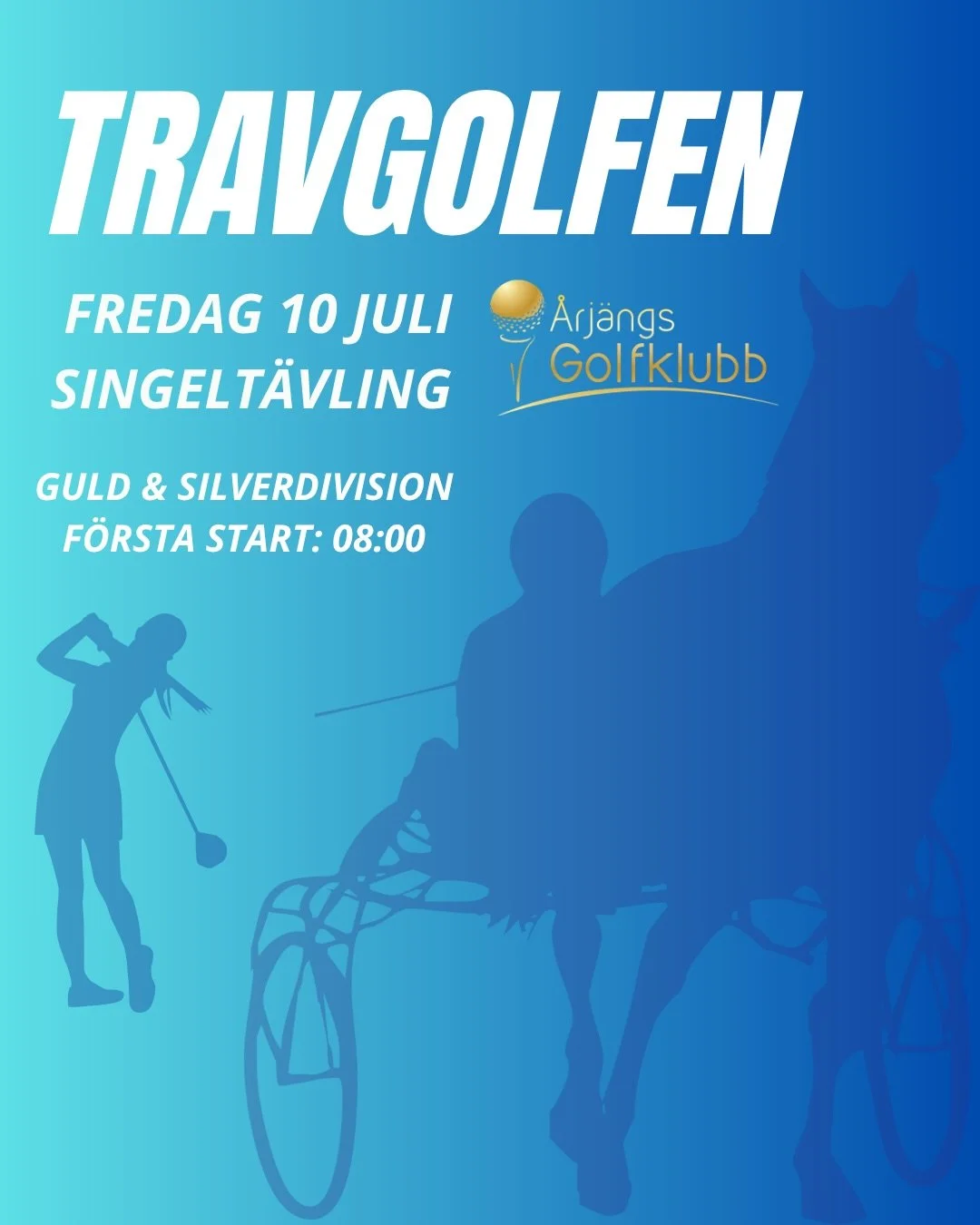 Vi &auml;r bara fem veckor ifr&aring;n en av &aring;rets stora helger i &Aring;rj&auml;ng, H&auml;stkrafthelgen! 
Trav, motorsport, underh&aring;llning och s&aring; naturligtvis &auml;ven golft&auml;vling i en h&auml;rlig mix!🐴🏌️&zwj;♂️🏎️🎶
F&arin