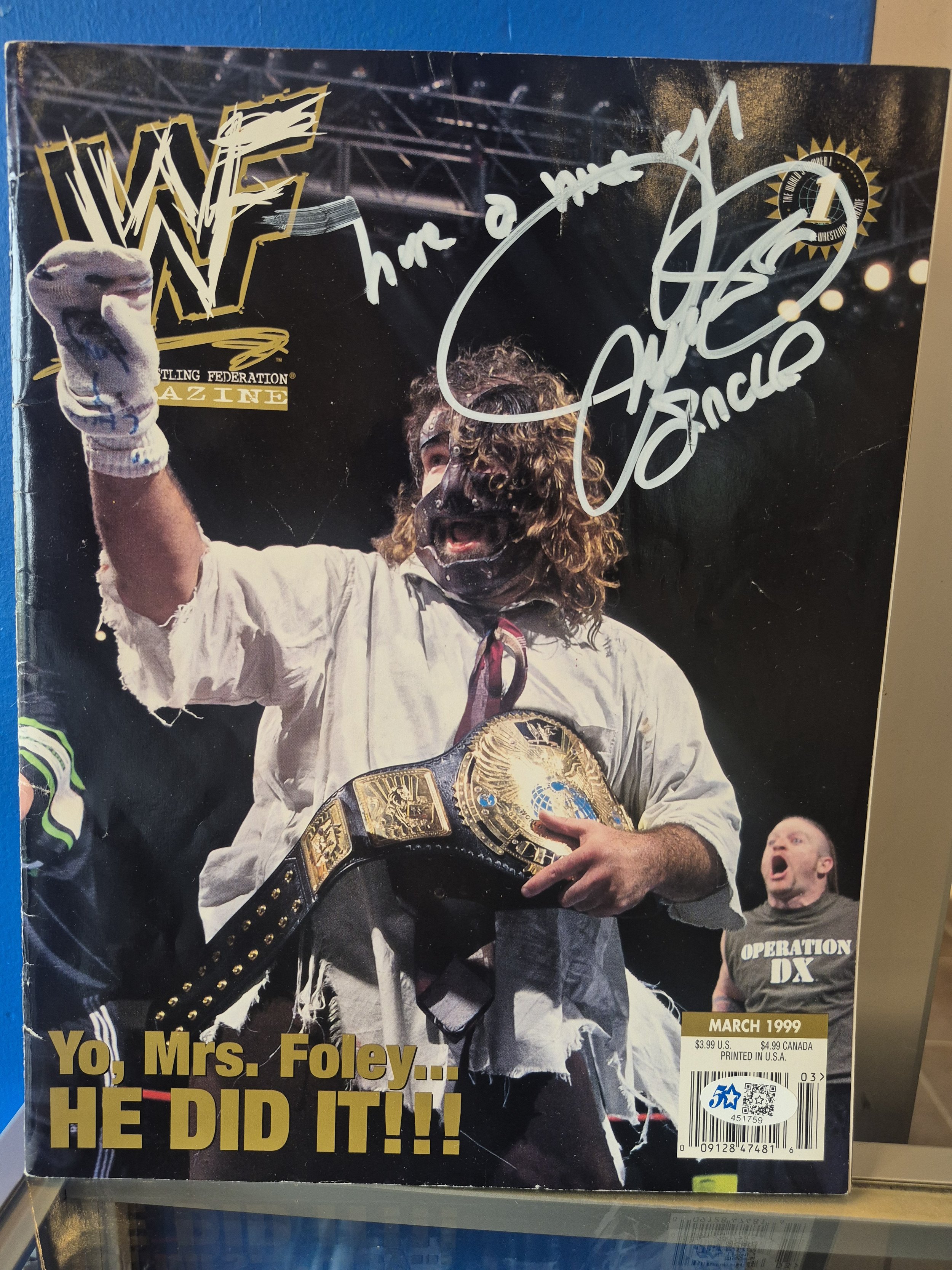 Mick Foley Autographed WWF Magazine