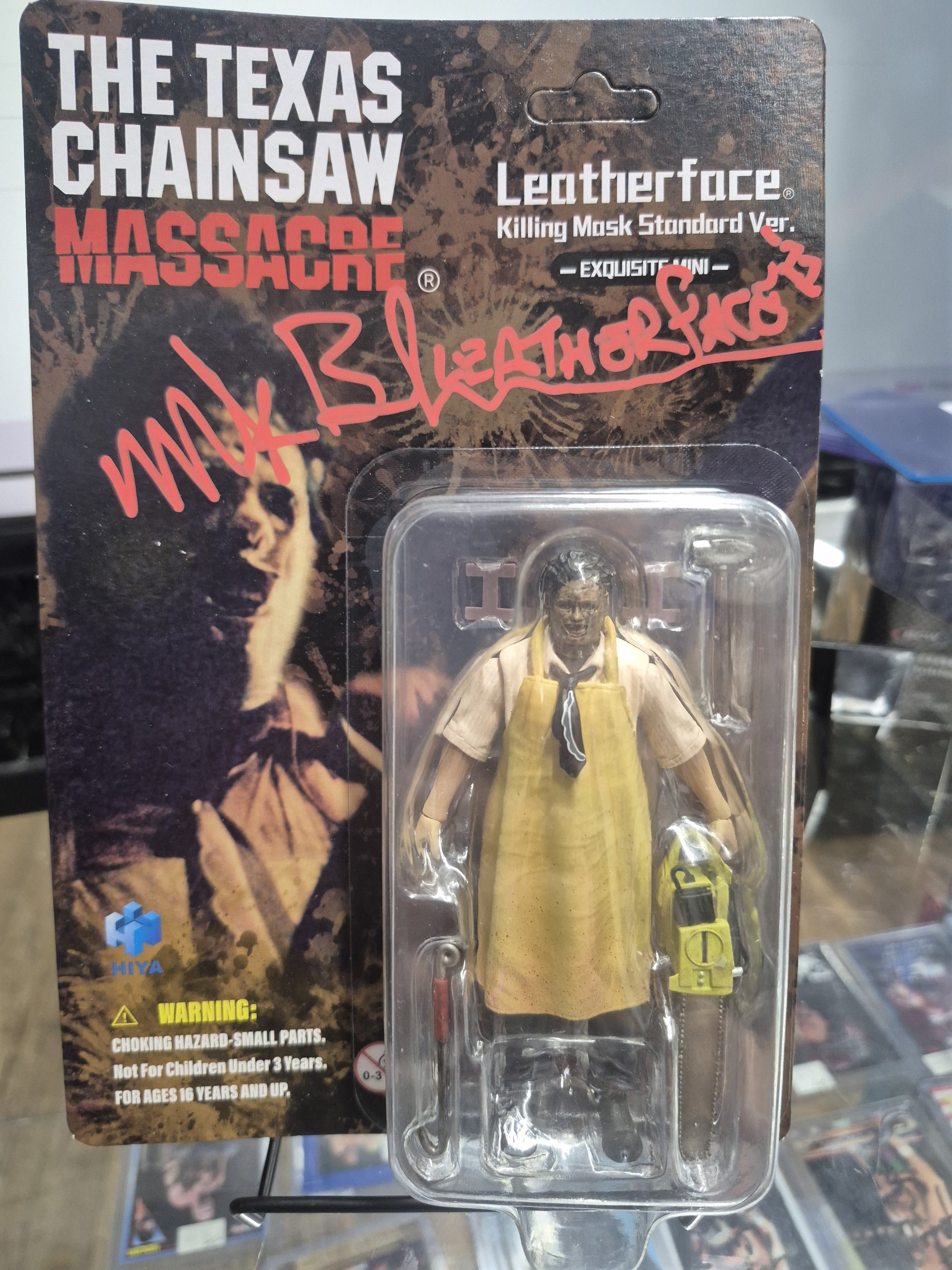 Mark Burnham Signed Leatherface Killing Mask Standard Ver Action Figure Auto