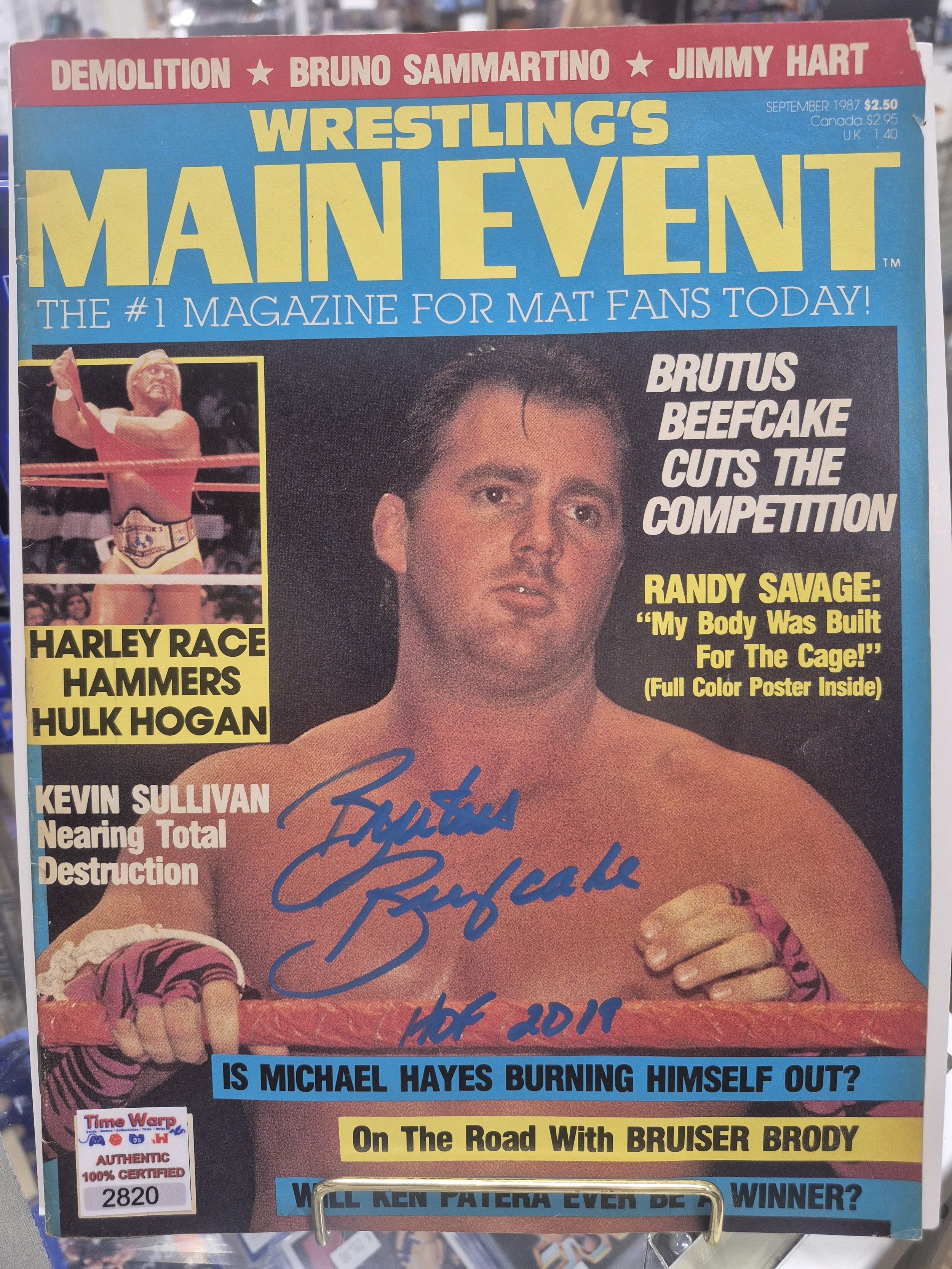 Brutus The Barber Beefcake Autographed Wrestlings Main Event Magazine