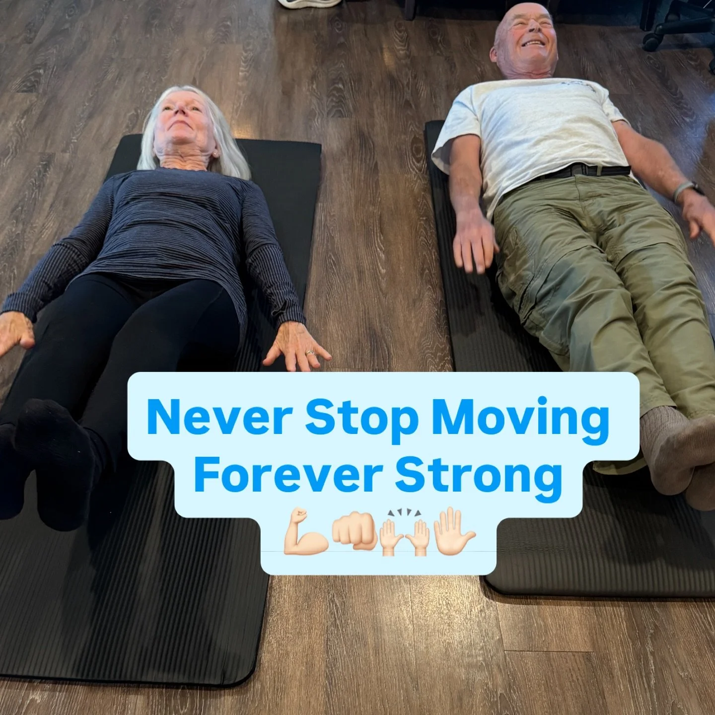 Never stop moving.

These two cuties are both 82 years young, married, and long-time clients of mine, performing The Hundred together. No props. No modifications. Just real strength, control, breath, and focus built slowly and consistently over time.