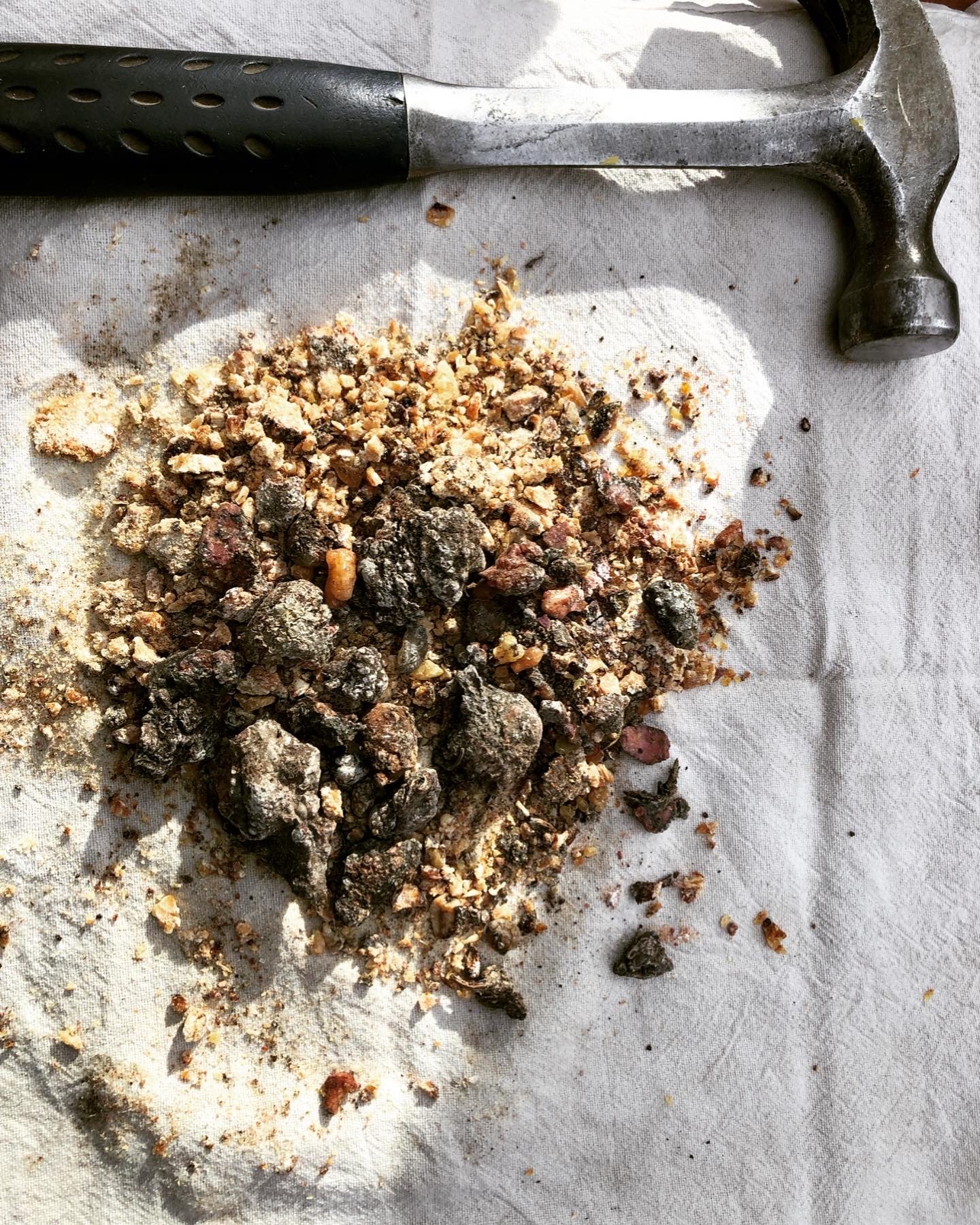 Resin chunks with hammer.jpeg