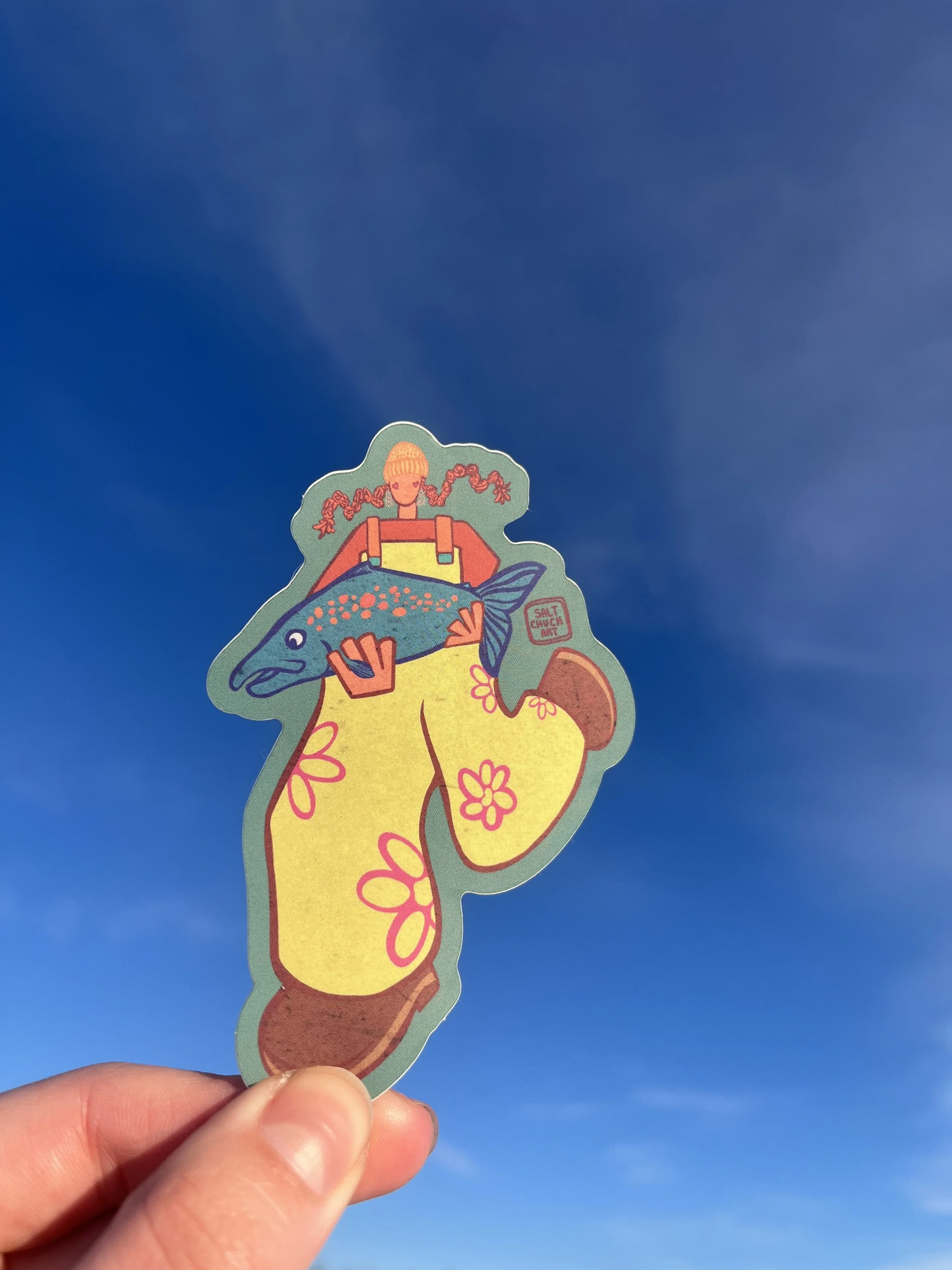 Fisher Woman Sticker