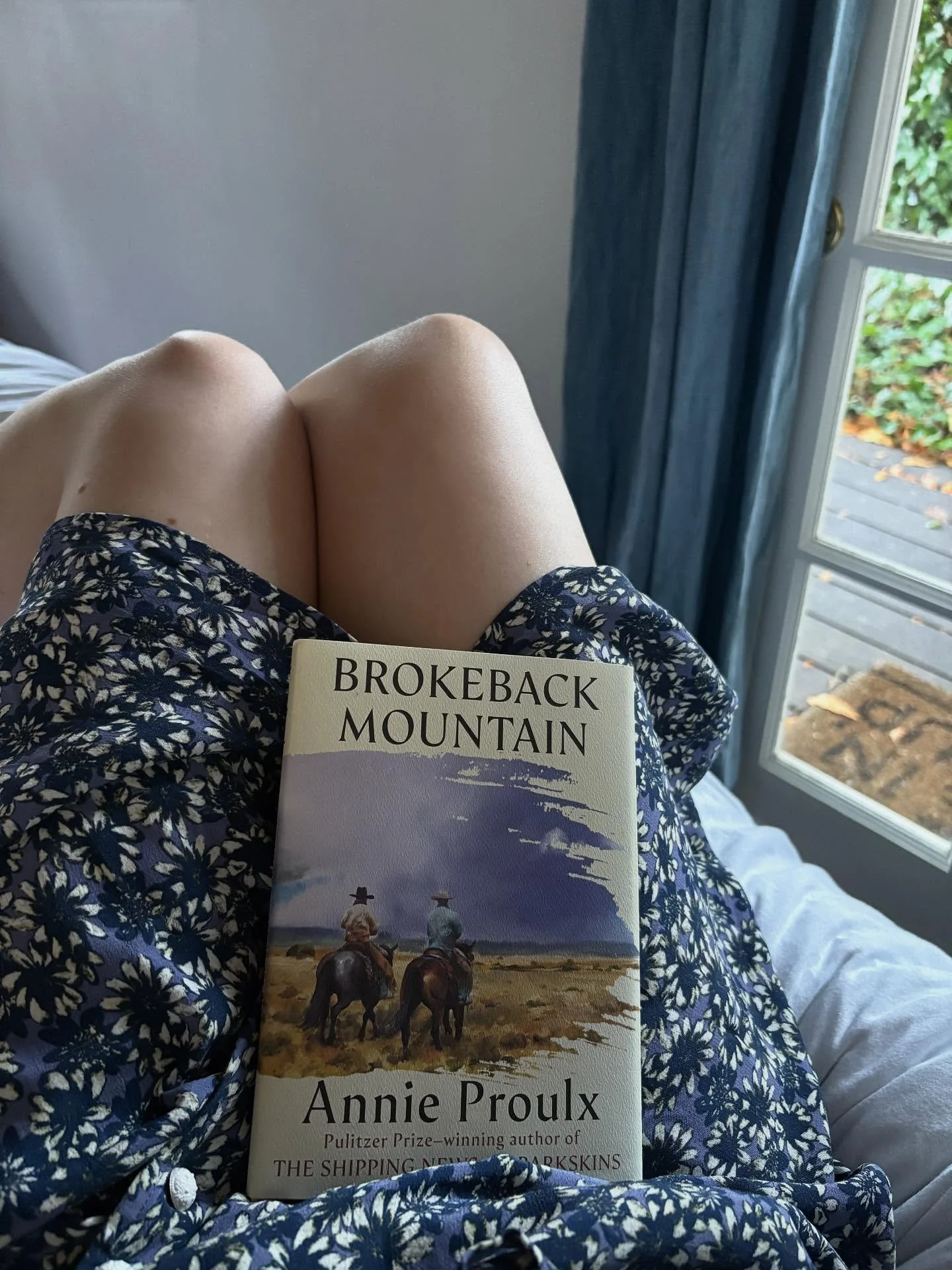 We&rsquo;re in the Russian River Valley with Nathan&rsquo;s family (these trees!!), and when we stopped into @copperfieldsbooks in Sebastopol I came away with this beautiful edition of BROKEBACK MOUNTAIN. I know I must have read it at some point in t