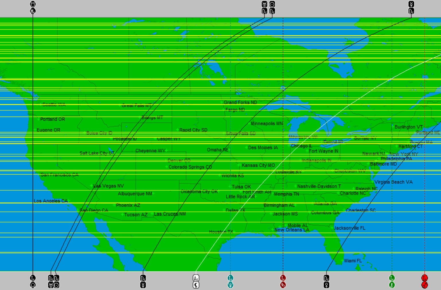 Locational Astrology Map