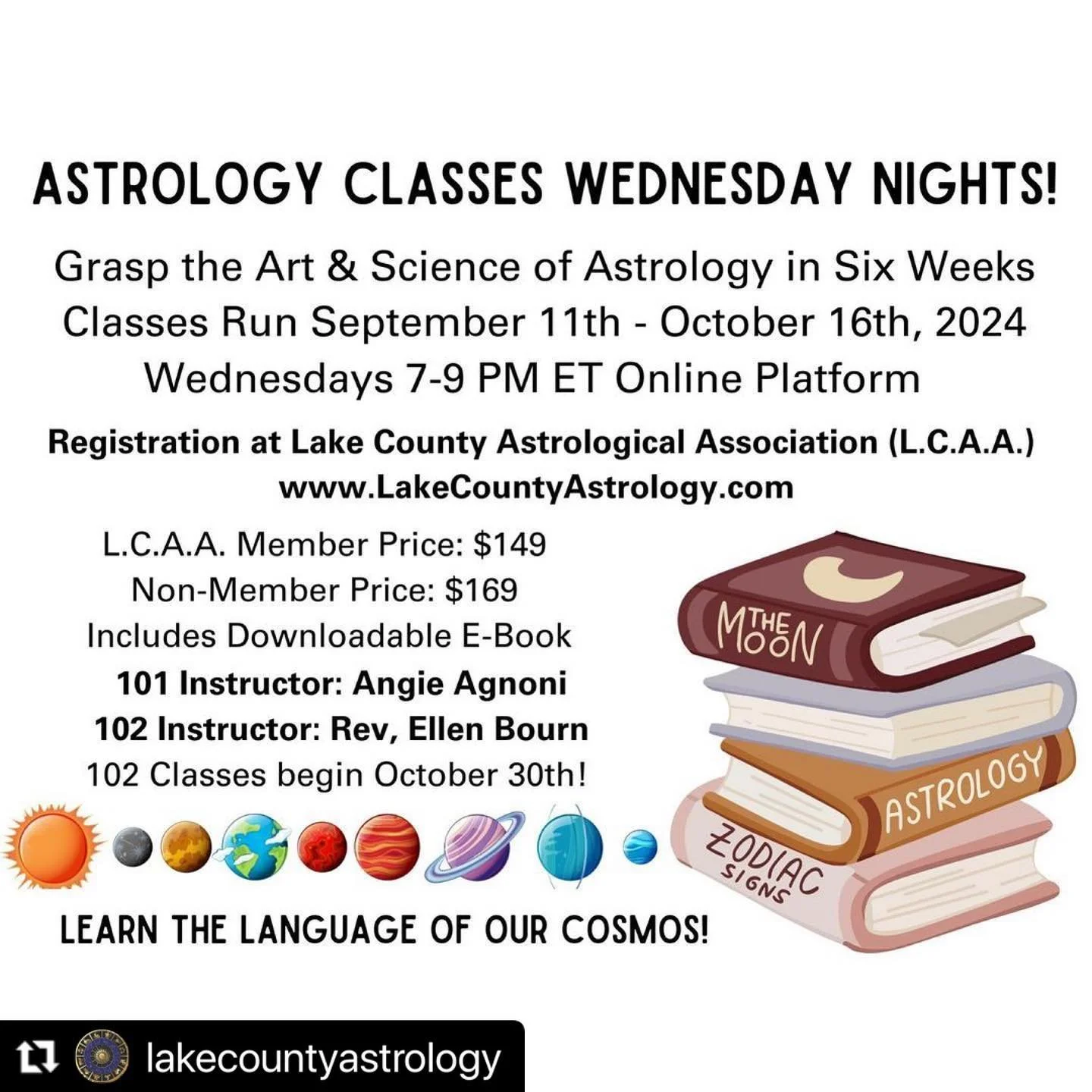 New Moon energy and a new round of Astrology 101 is beginning. I will teach you the basics.  @lakecountyastrology