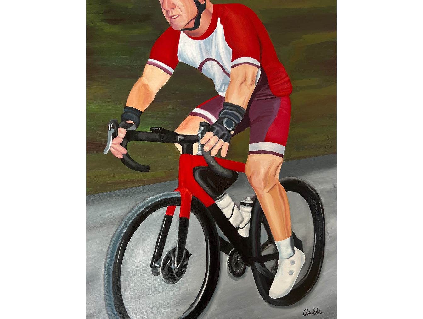 Biking, 16x20, Oil on Canvas