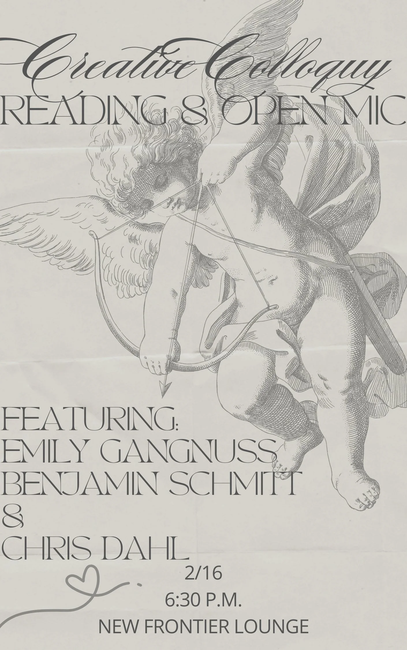 Creative Colloquy Literary Reading and Open Mic @ The New Frontier Lounge