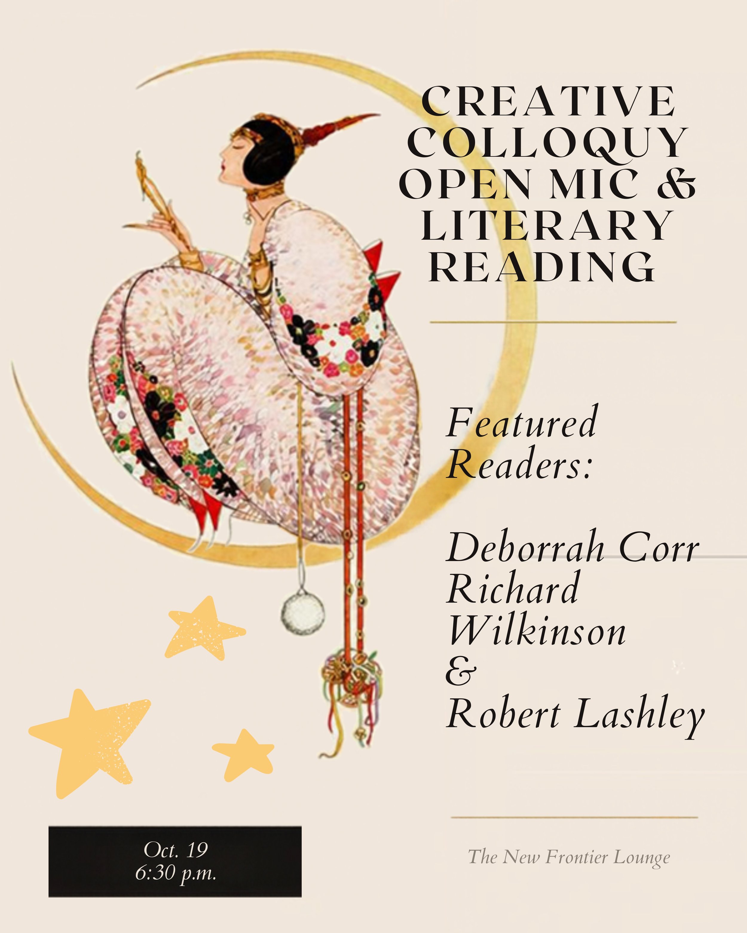 Creative Colloquy Literary Reading and Open Mic @ The New Frontier Lounge 