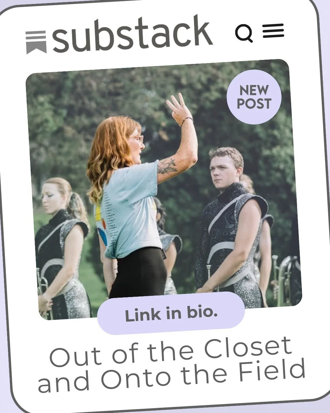 New on MAASIN’s Substack: “Out of the Closet and Onto the Field: One Trans Woman’s Experience in the Marching Arts”
From critique rooms to tour life, Morgan Peters shares what it’s like to navigate drum corps as a trans