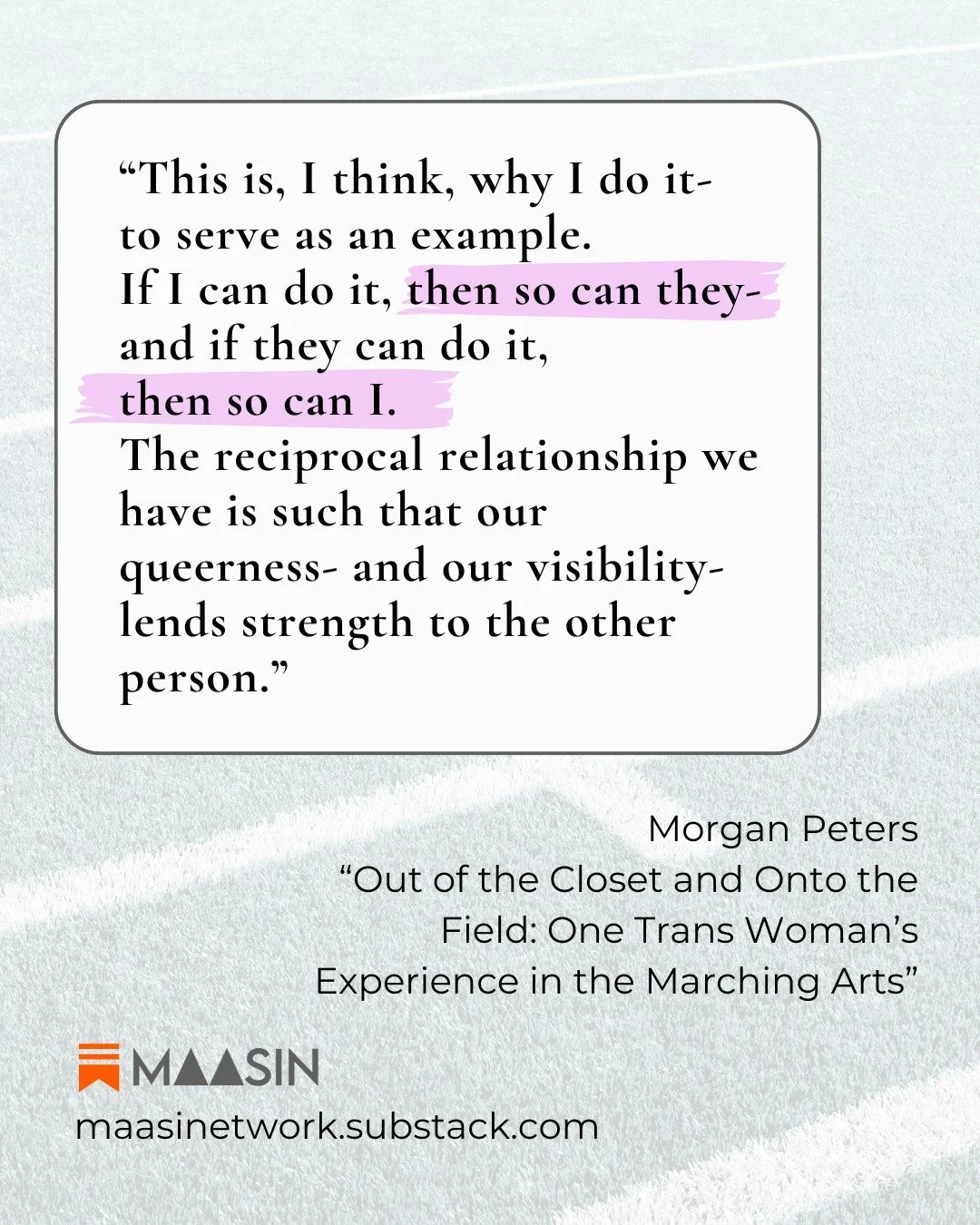 Behind the uniform, there are stories that rarely get told.
In her essay, Morgan Peters reflects on the joys and challenges of being a trans staff member in the marching arts and the resilience it takes to thrive.
Read her powerful perspective on o