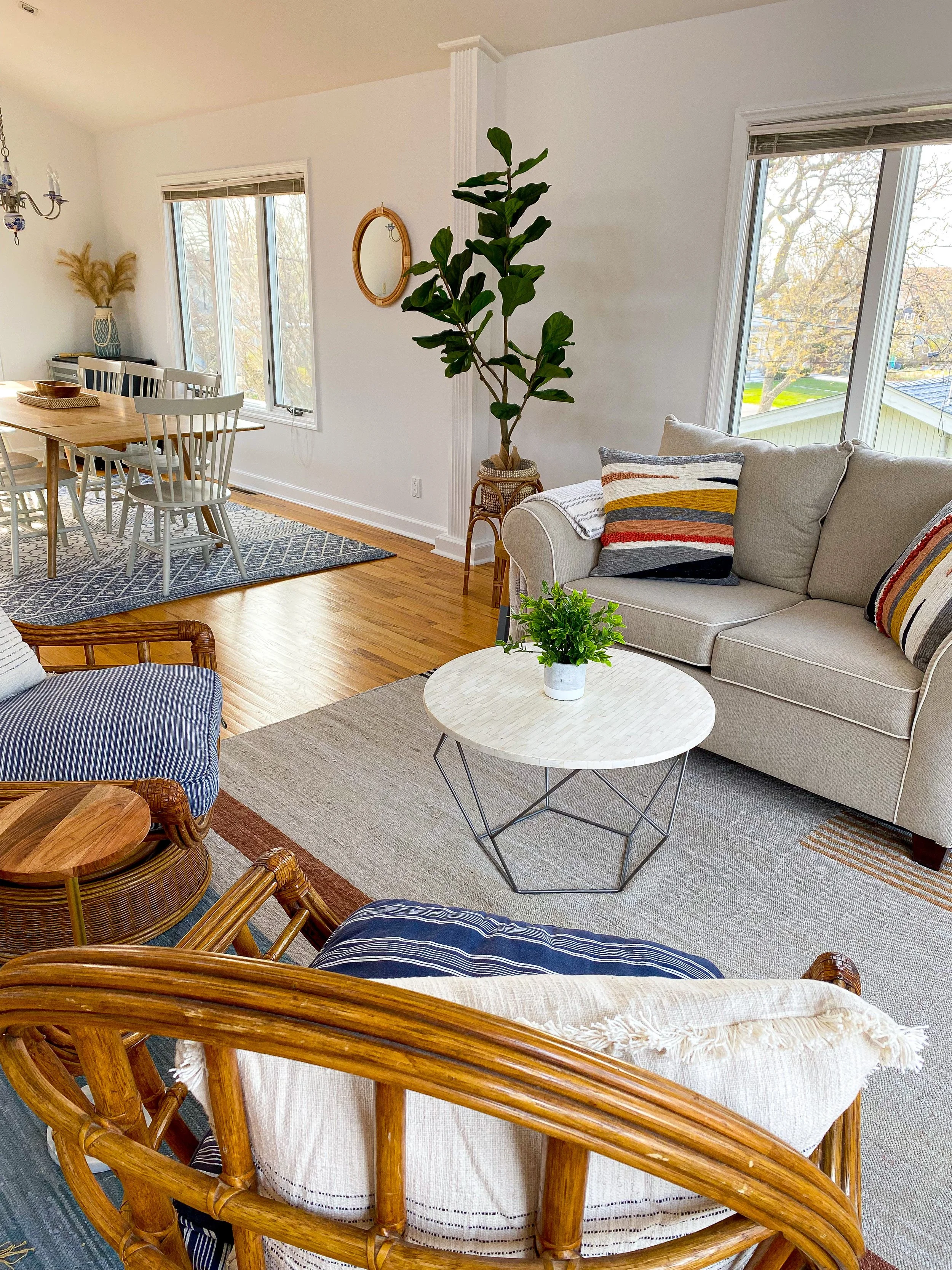 design and decor, beach house, boho, family room, sitting room