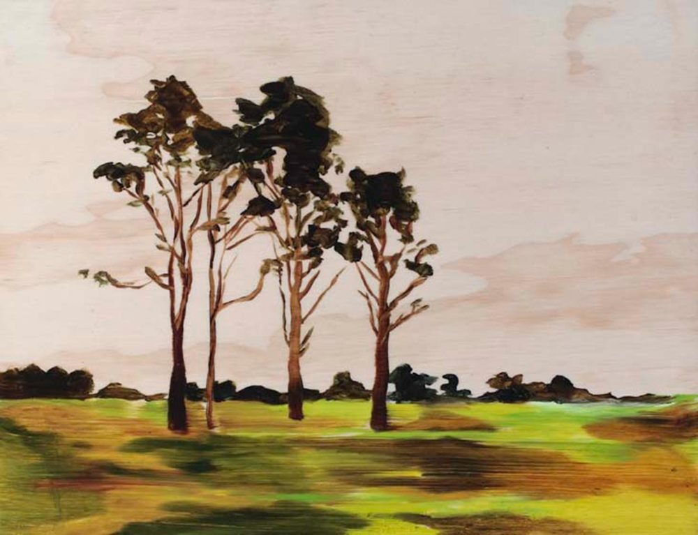 Title: "It allows space for your mind to drift when you don't have to be constantly aware of another person's presence."
Medium: Oil on plywood
Size: 37 x 47cm