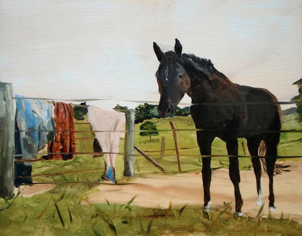 Title: "I can smell some lovely pine trees or another earthy smell wafting through my window."
Medium: Oil on plywood
Size: 35 x 45cm