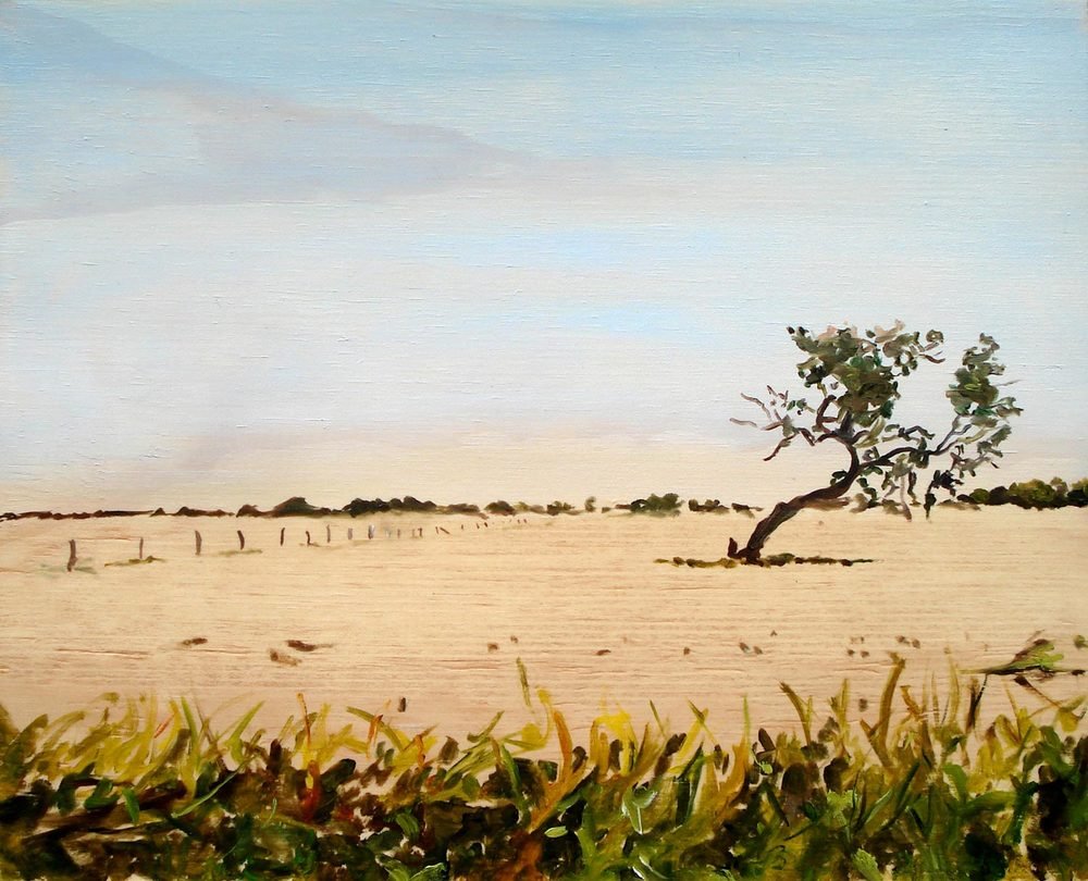 Title: "Perhaps he does love me."
Medium: Oil on plywood
Size: 36 x 45 cm