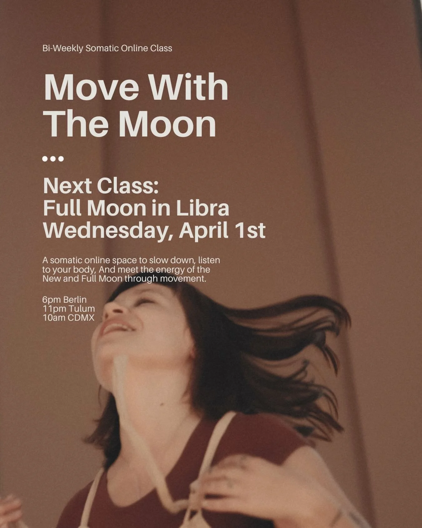 For some time now, I&rsquo;ve been working on bringing the lunar circles I&rsquo;ve been hosting in Tulum for almost two years online &mdash; so all of you can participate, worldwide.

This is how &ldquo;Move With The Moon&rdquo; was born: a bi-weekl
