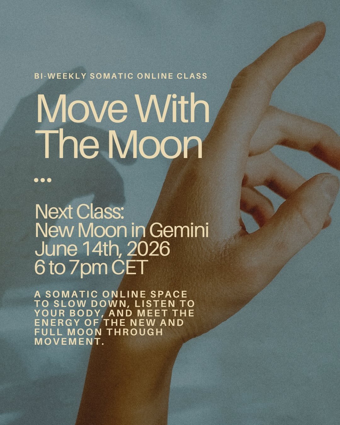 On Sunday we will meet in order to move with the energy of the upcoming New Moon in Gemini. ♊️ 

From an evolutionary perspective, Gemini is where the mind comes in. Where we understand that everything has an opposite, where we realize that we live i