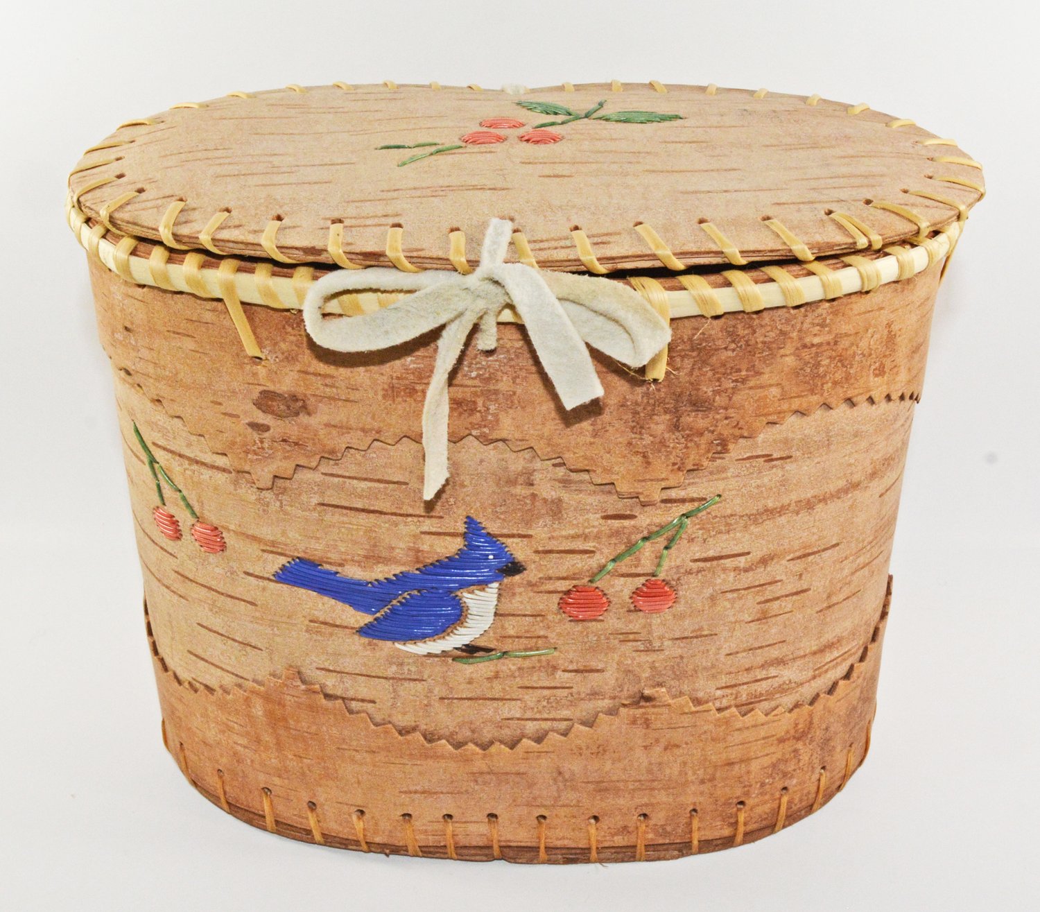 Small Oblong Birch Bark Basket