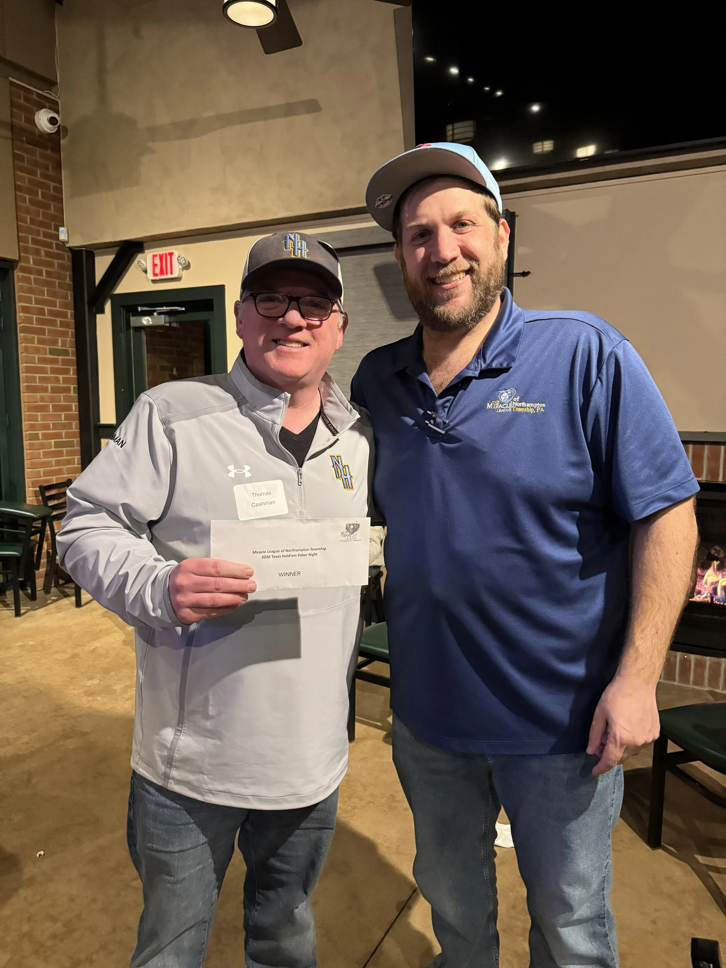 Congratulations to Tom Cashman, winner of the Inaugural Texas Hold'em Poker Night