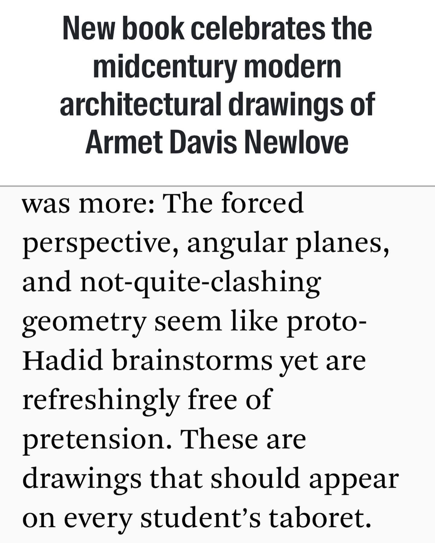 I am honored that Craig Hodgetts reviewed &quot;Googie Modern: Architectural Drawings of Armet Davis Newlove&quot; for the The Architect&rsquo;s Newspaper. Hodgetts is an icon in Los Angeles known for his award-winning design as well as his commentar