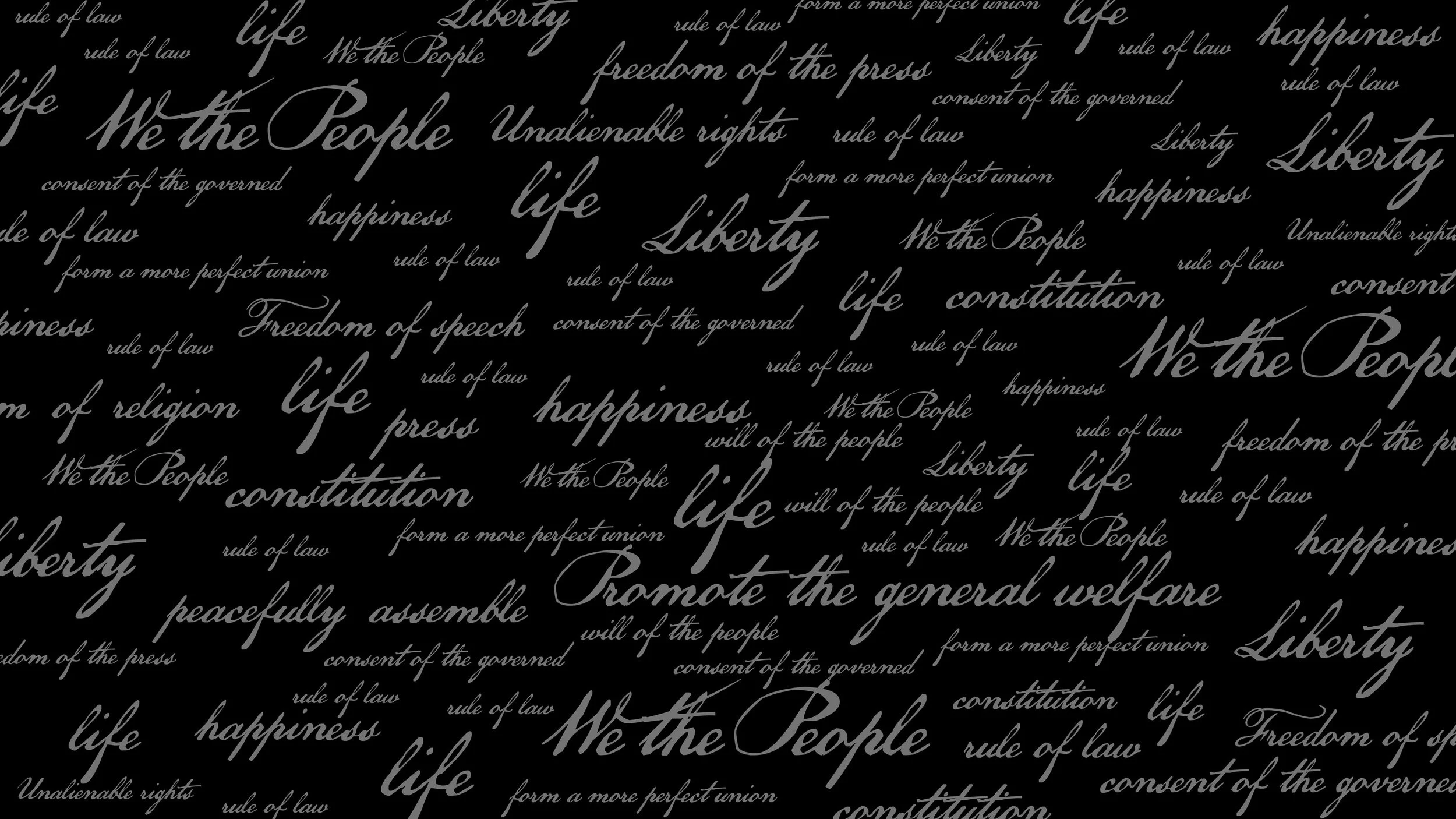 Graphic with our founding values from the Declaration of Independence.