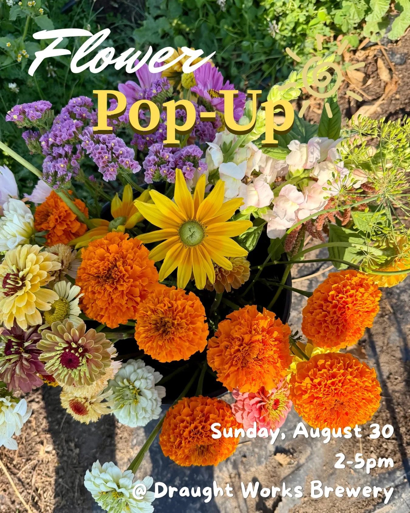 Stop by @draughtworks this Sunday, August 30 between 2-5pm for a special flower pop-up! Celebrate the end of August with great local beer and flowers ☺️ I&rsquo;ll have a bloom bar set up so you can build your own bouquet, either for yourself or some