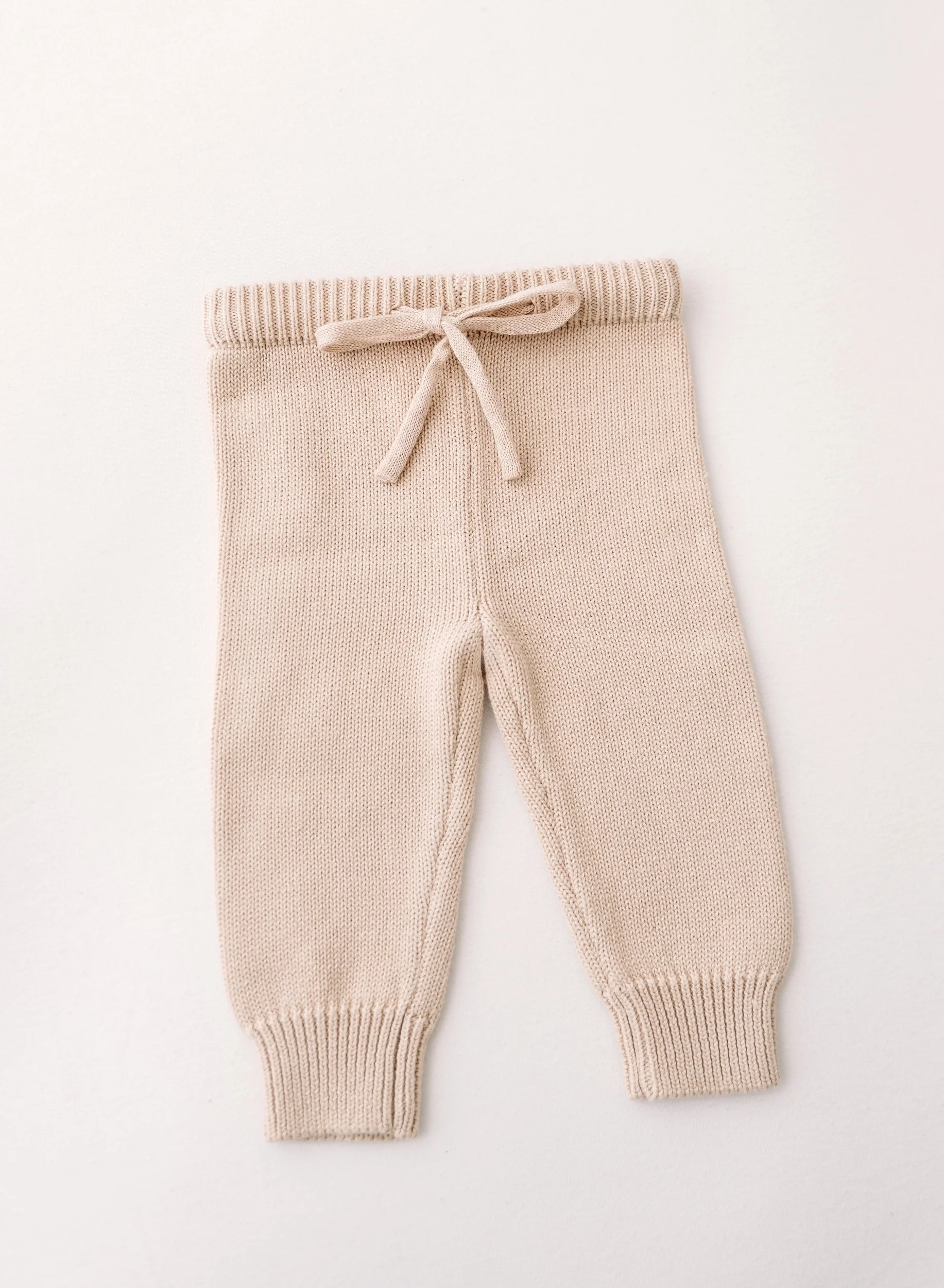 Oatmeal Cotton Knit Pants