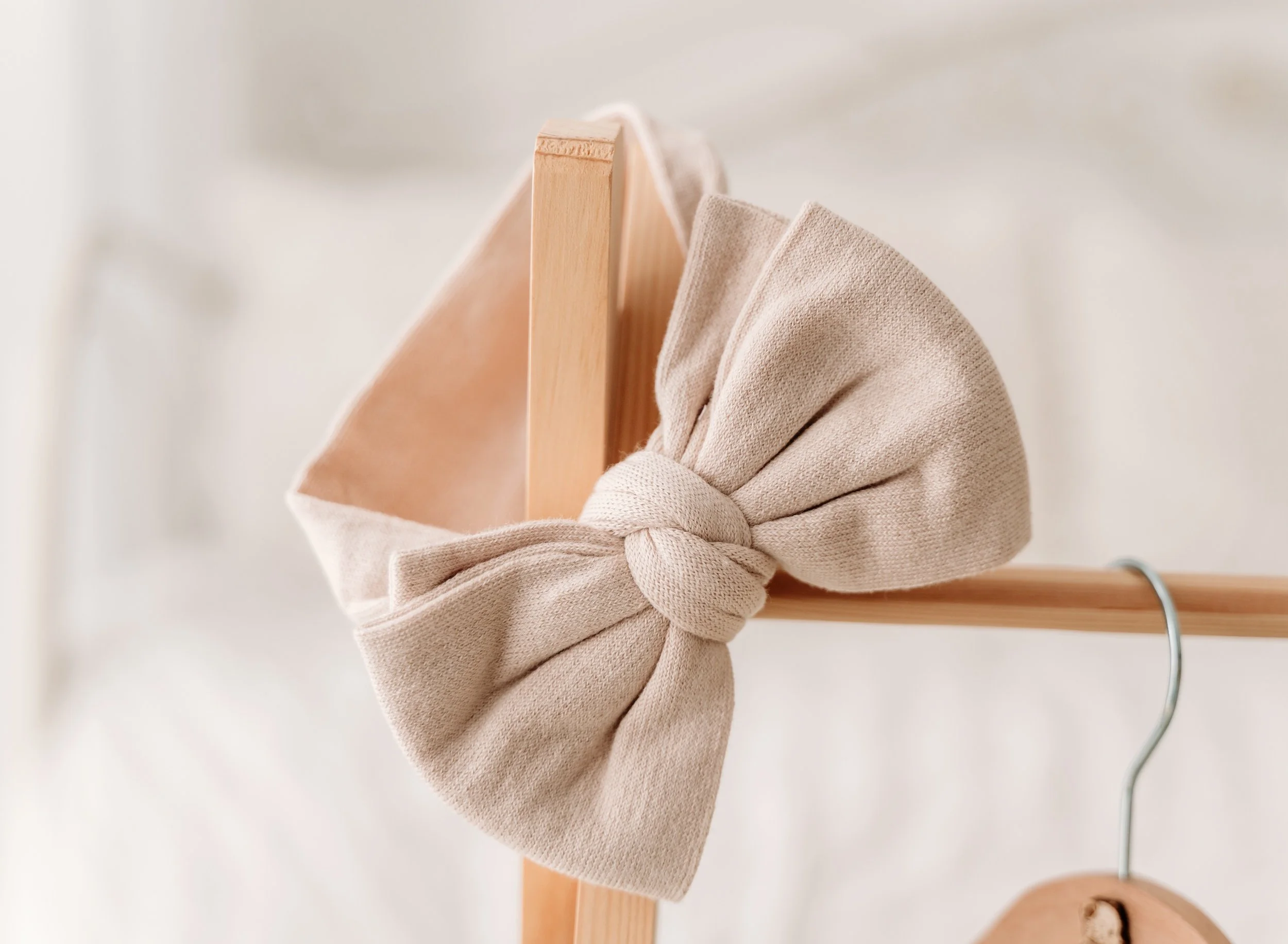 Warm Beige Double Layered Cotton Headband Wrap