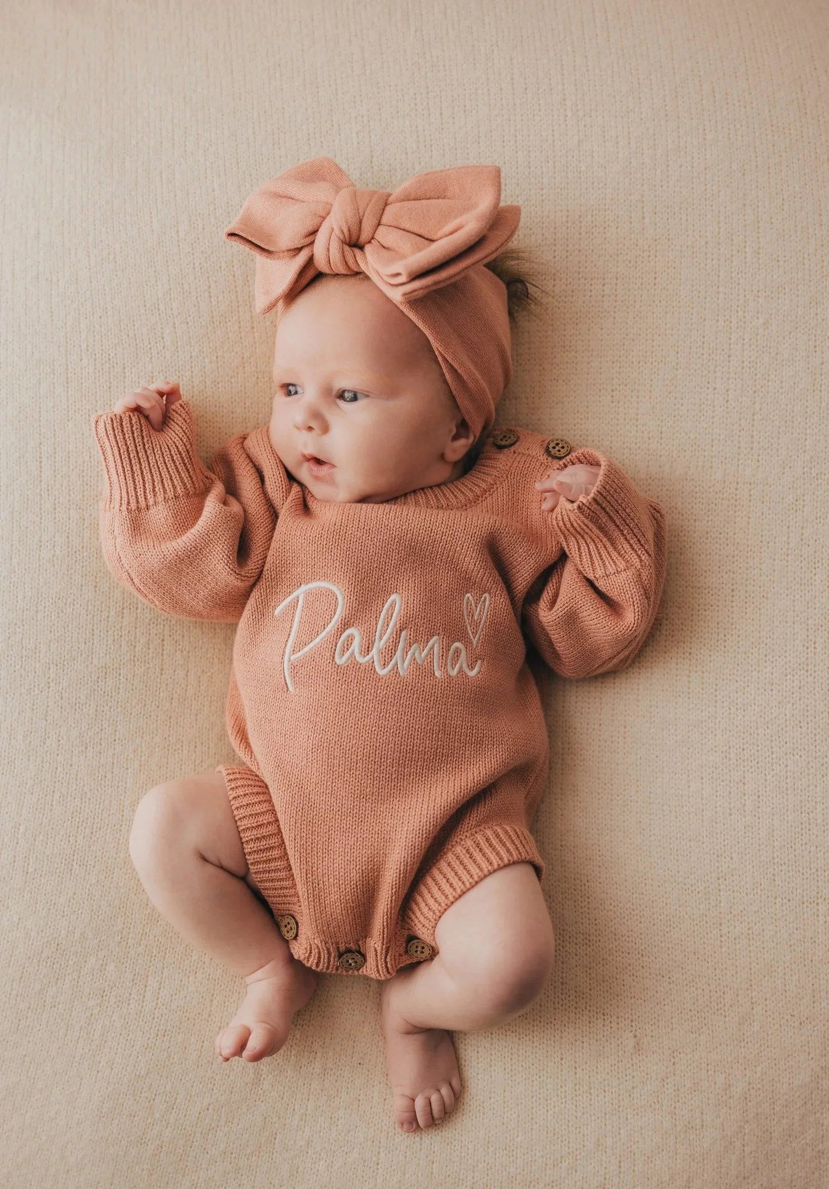 Blush Knit Personalised Romper