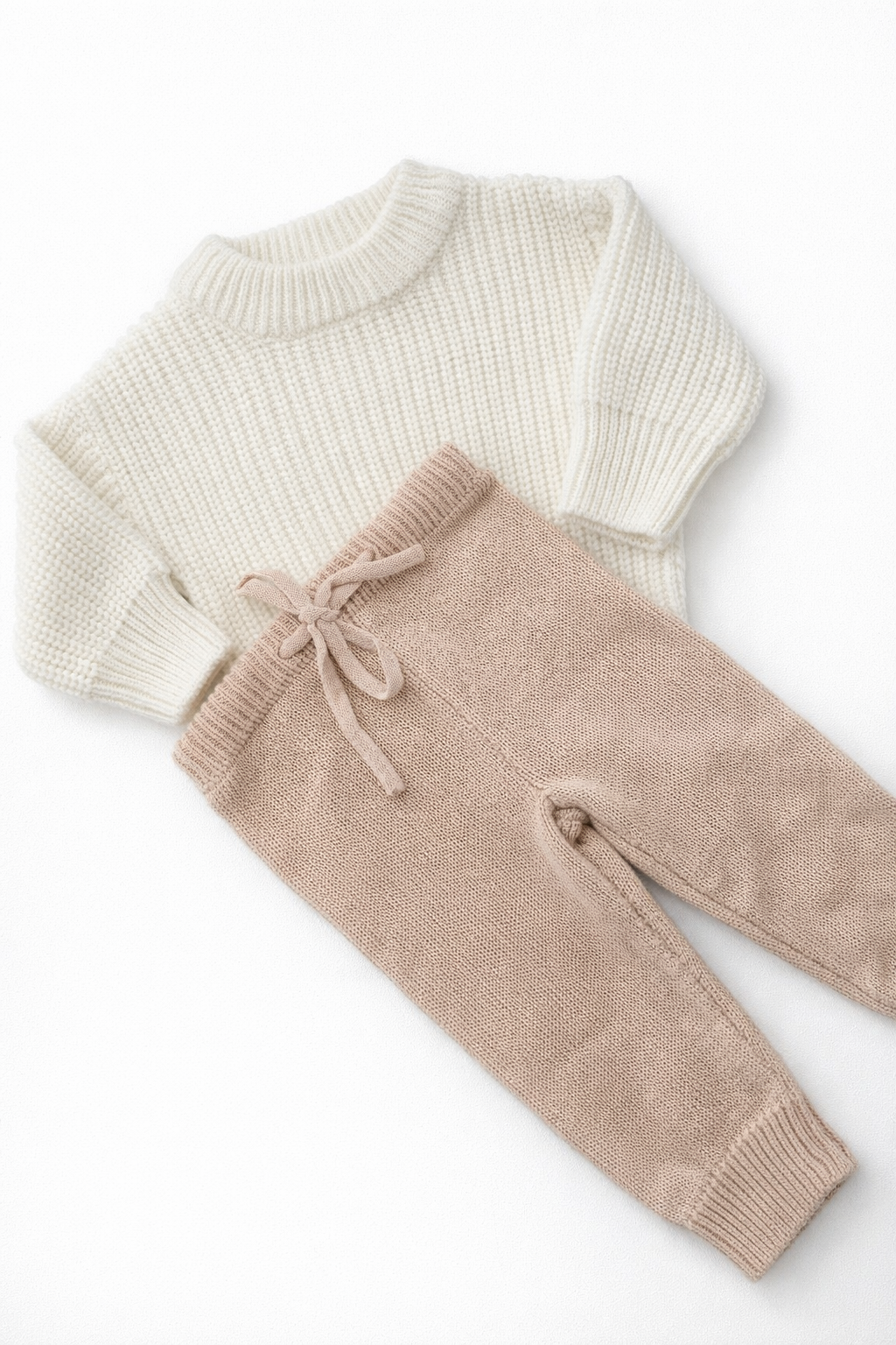 Baby Clothing Ireland - Cotton Knit Pants Oatmeal