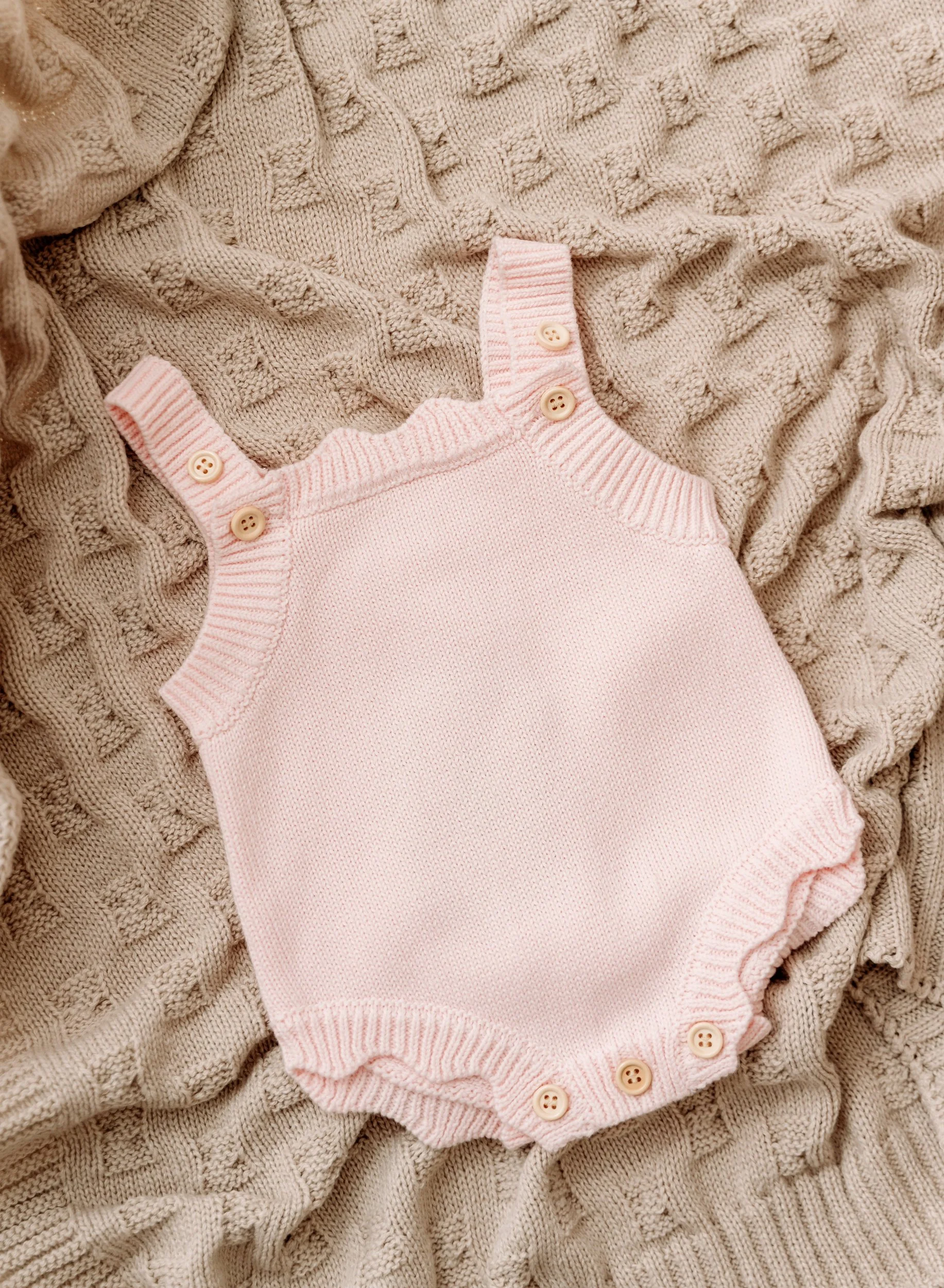 Powder Pink Scalloped Edge Romper