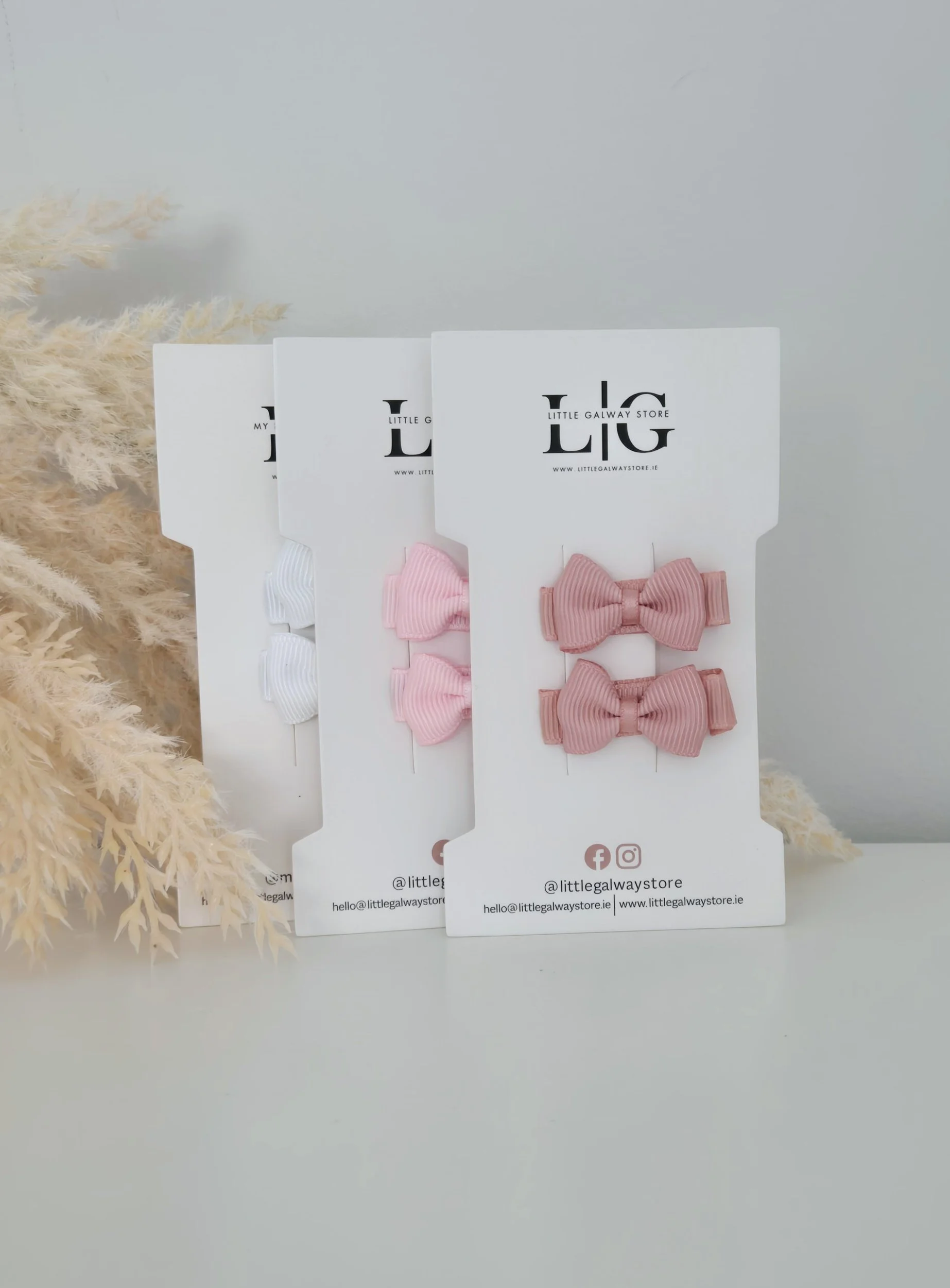 Mini Bow Grosgrain Hair Clips - Set of 2