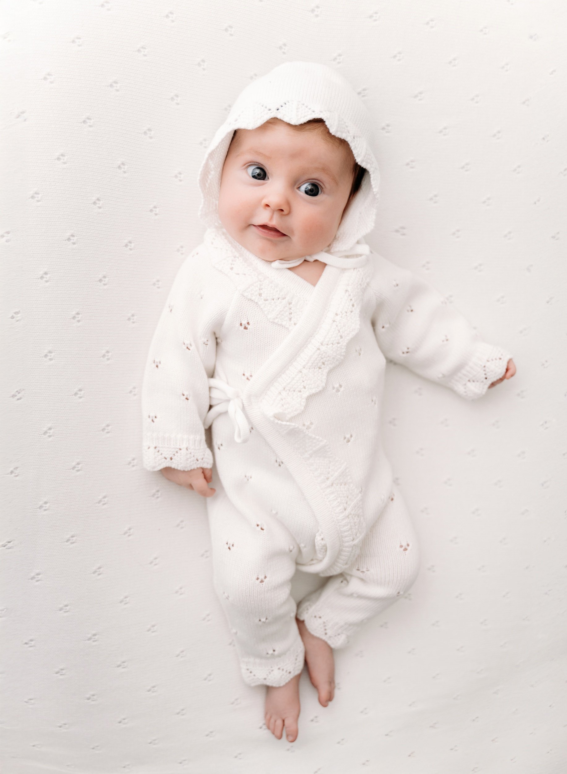 Ivory Pointelle Bonnet