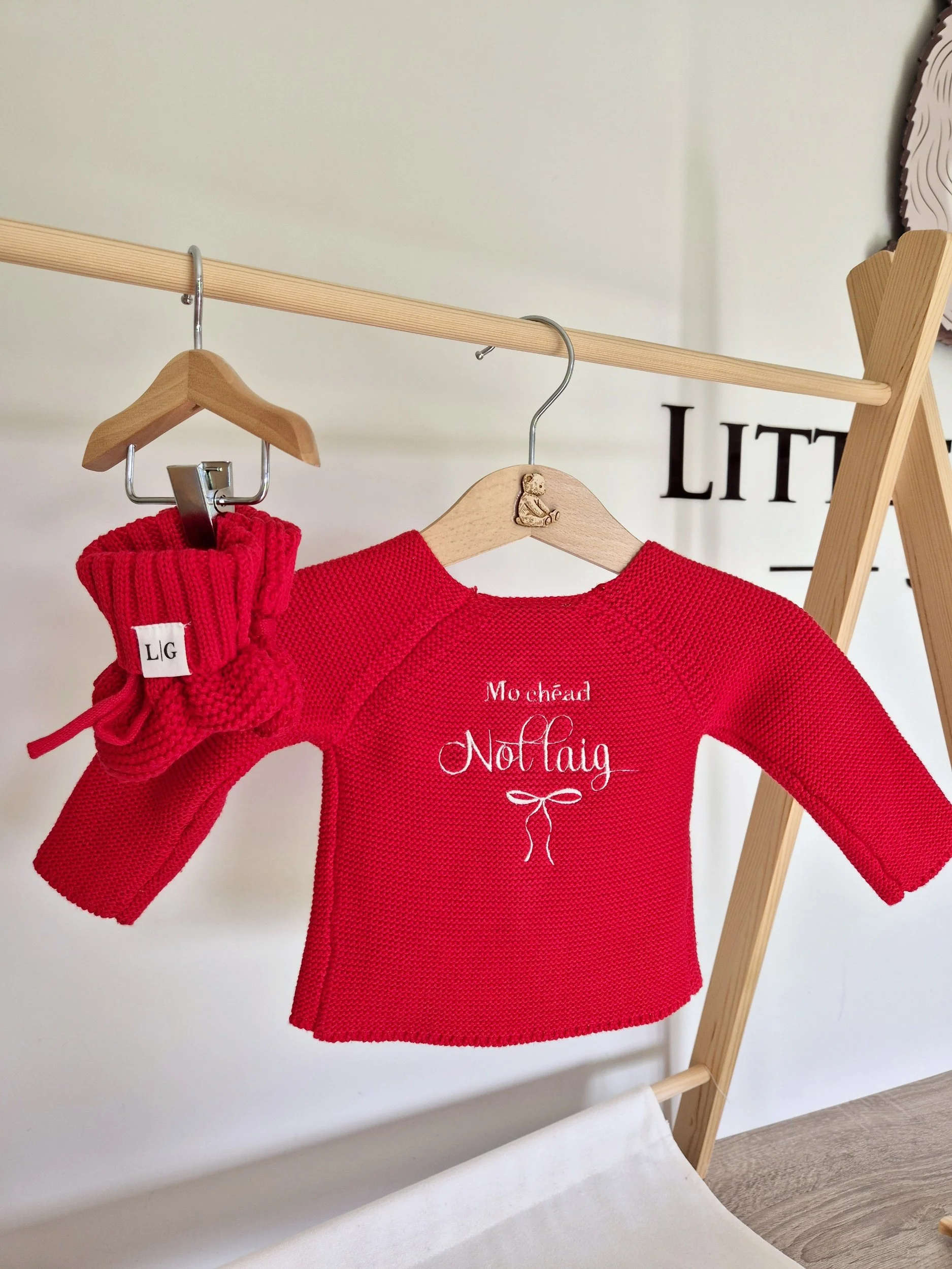 Introducing our gorgeous Christmas Red knit cardigan. A beautiful shade of red, perfect for the festive season and beyond! Beautifully soft, cosy knit, this timeless little cardigan is the sweetest ad