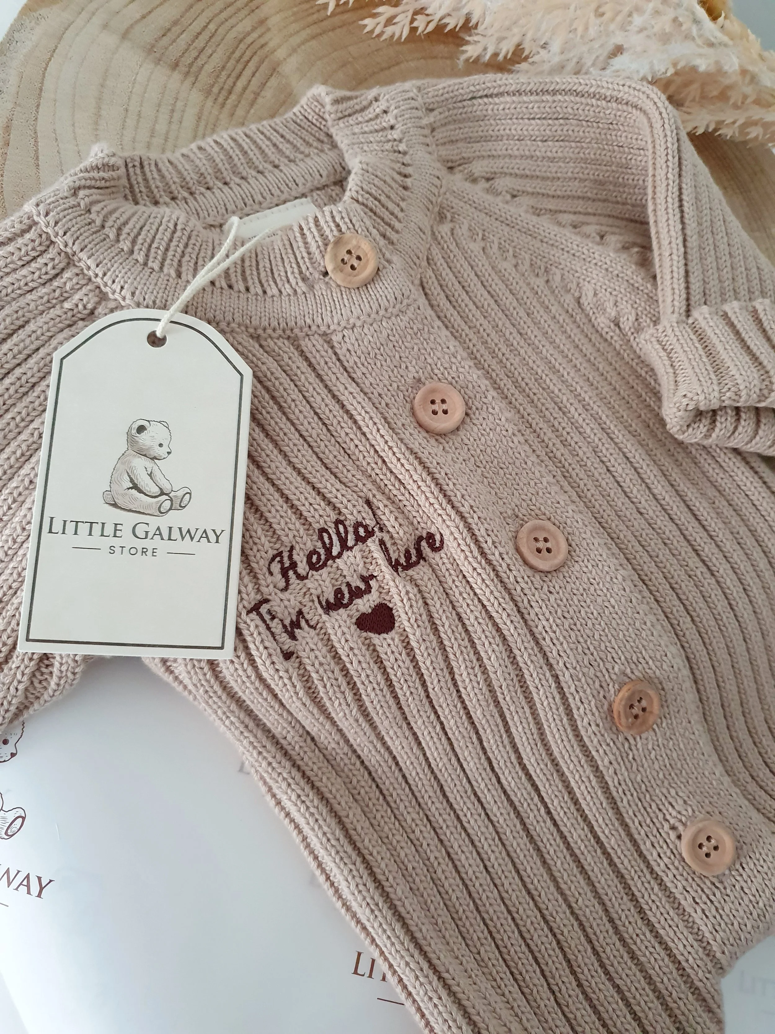 Ribbed Long Leg Romper - Biscuit