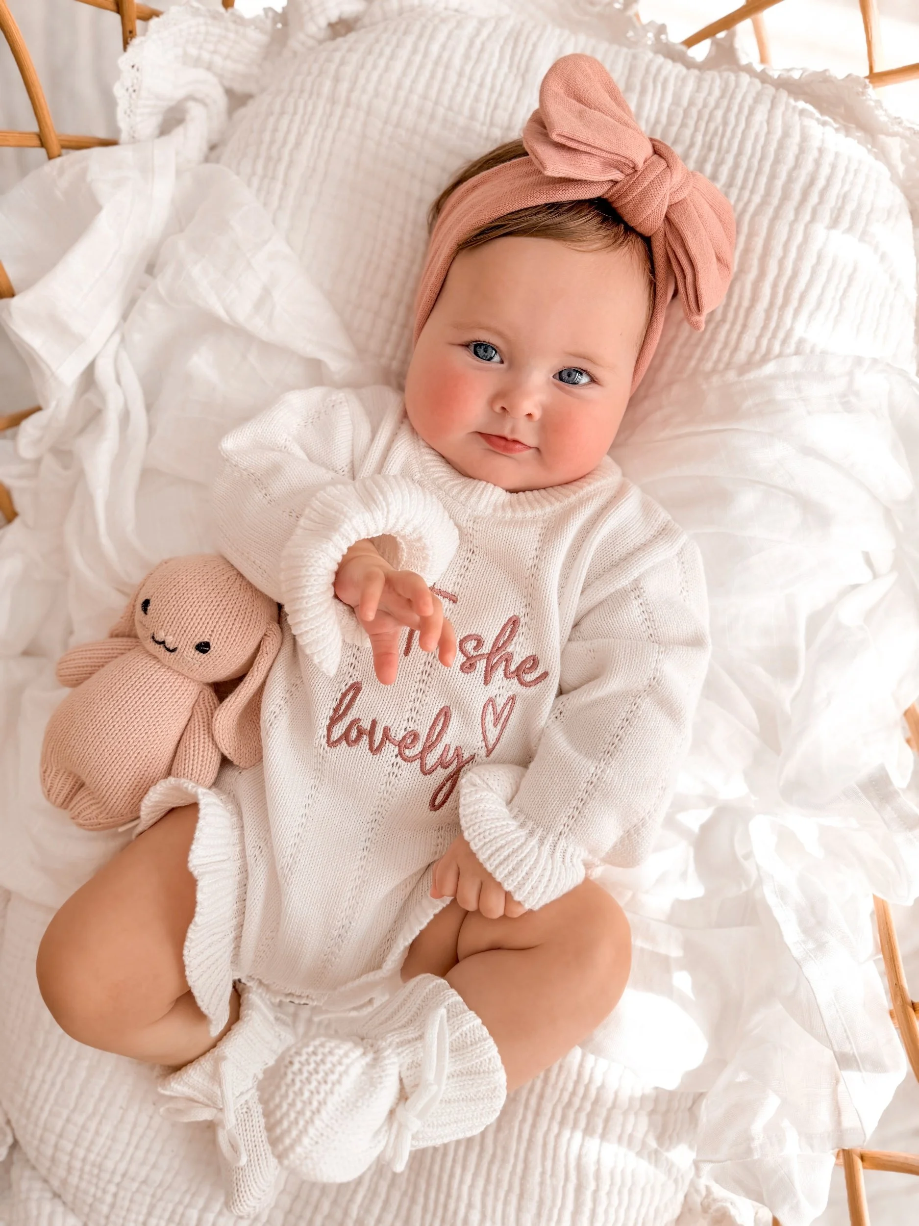 Baby Frill Personalised Romper - White