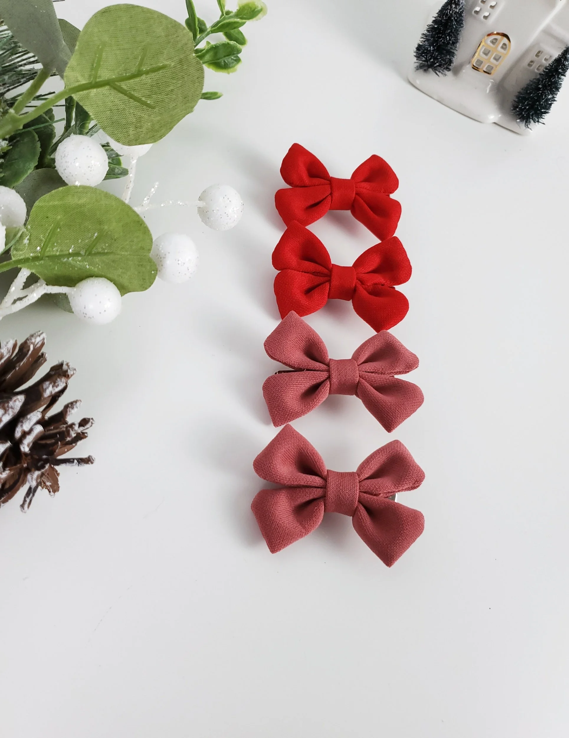 Eve Fabric Hair Bow Clips