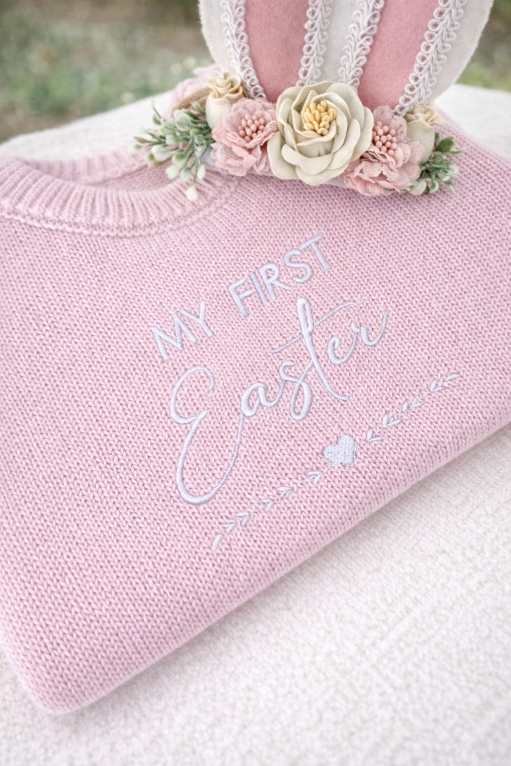 Pale Pink Ruffle Personalised Knit Romper