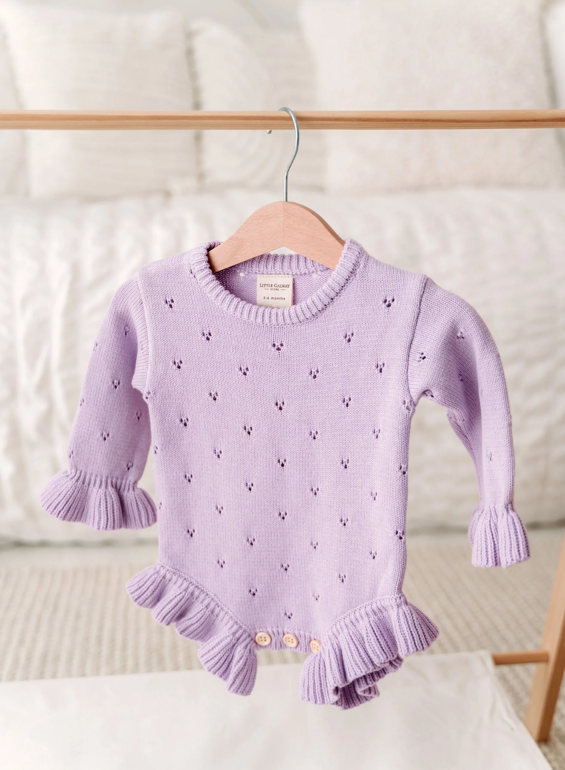 Lilac Pointelle Frill Romper