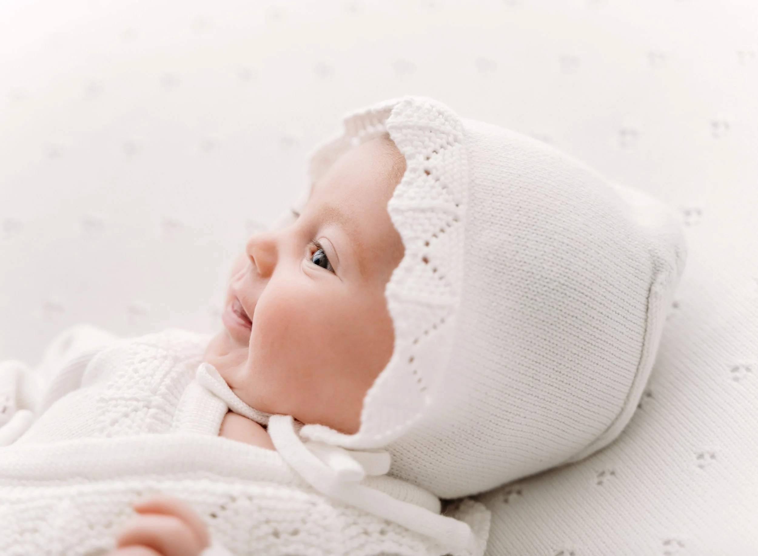 Ivory Pointelle Bonnet