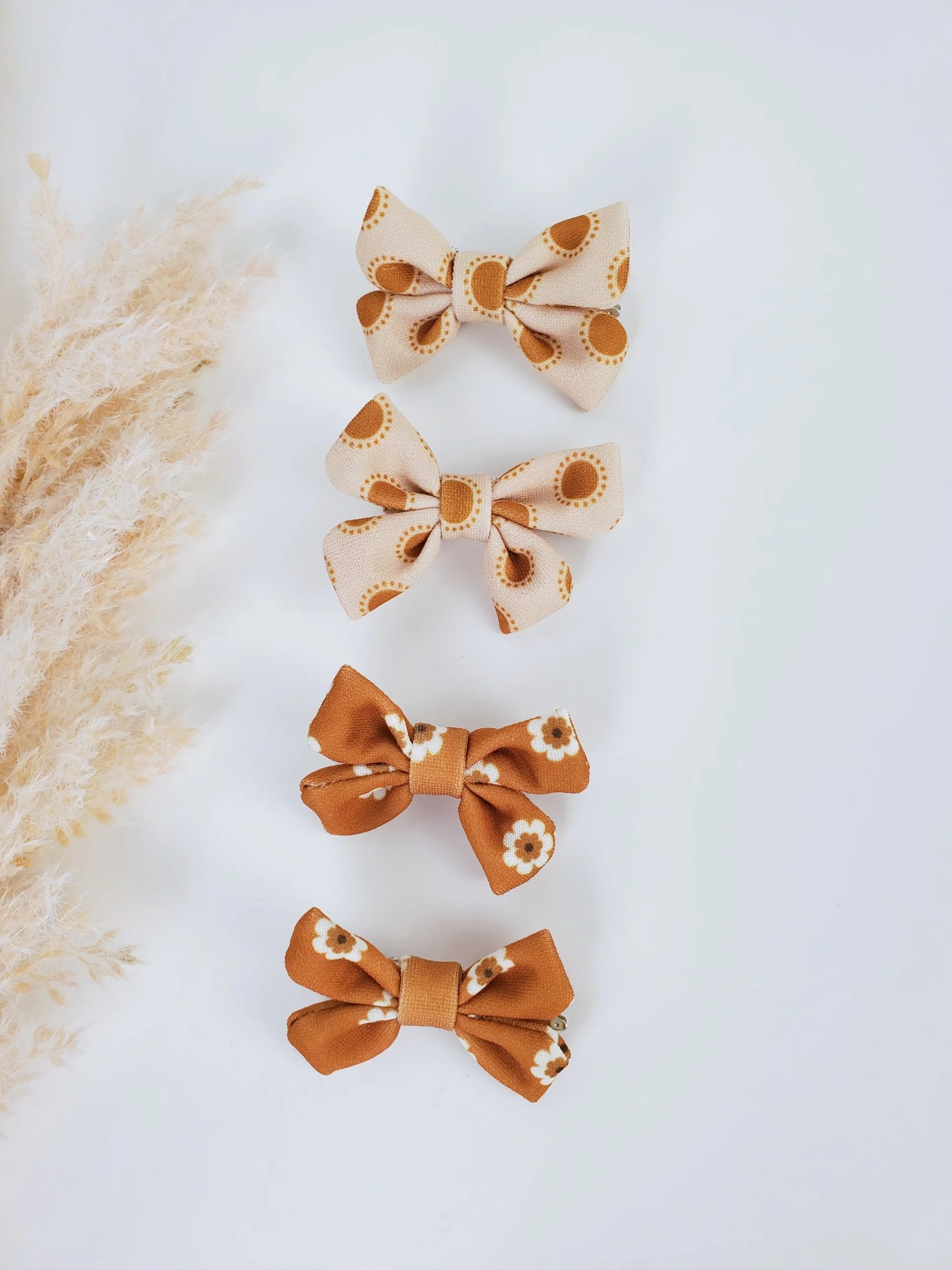 Jackie Fabric Hair Bow Clips