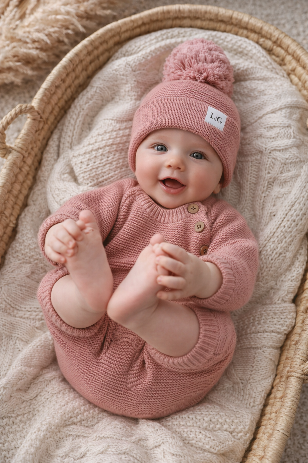 Luxury Knit Personalised Romper - Blush Pink