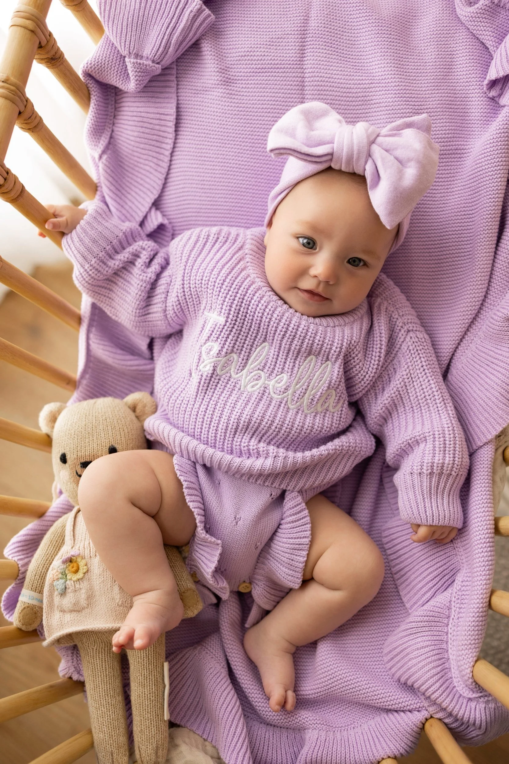 Chunky Knit Cotton Jumper - Lilac