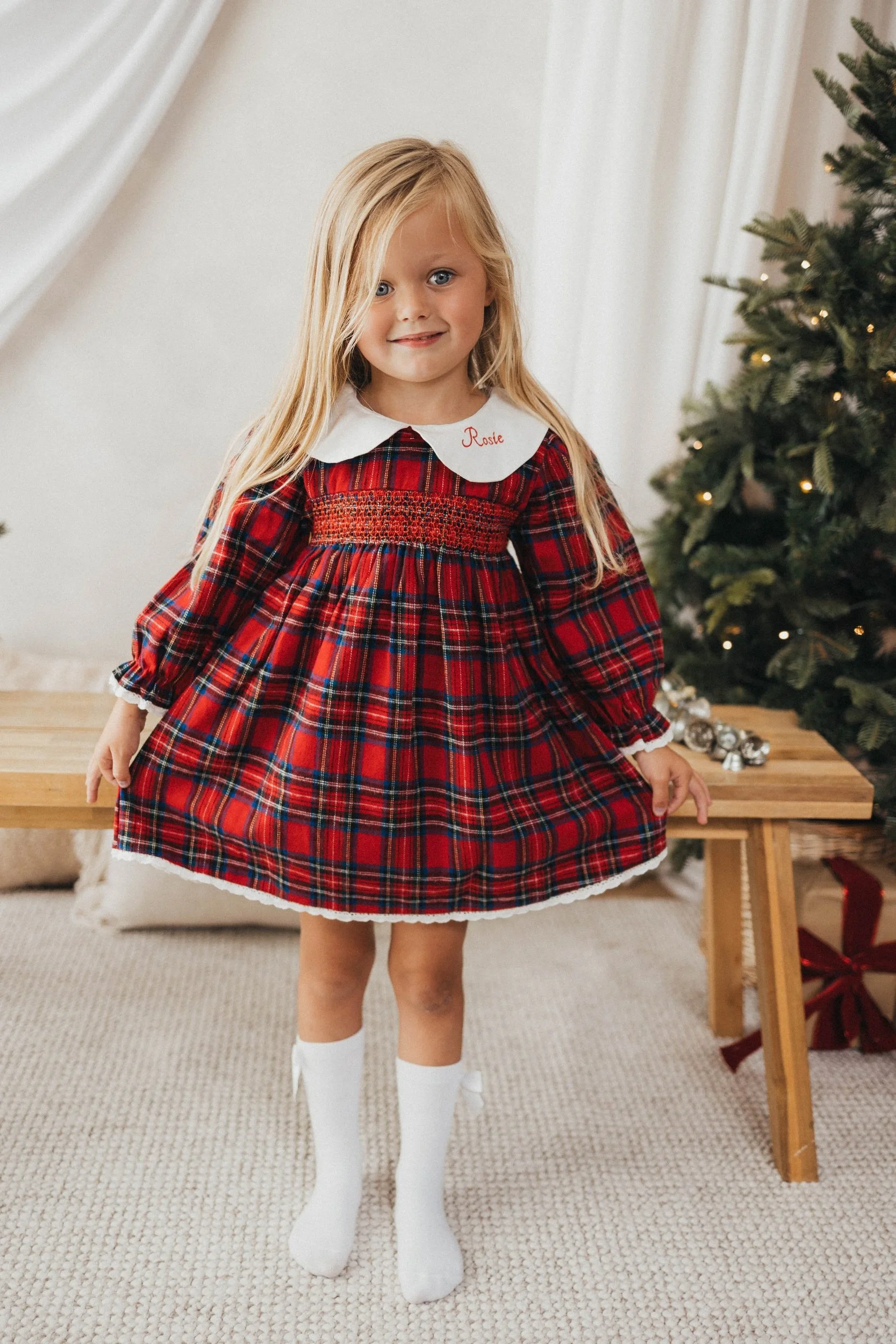 Christmas Red Tartan Girls Dress Pre Order