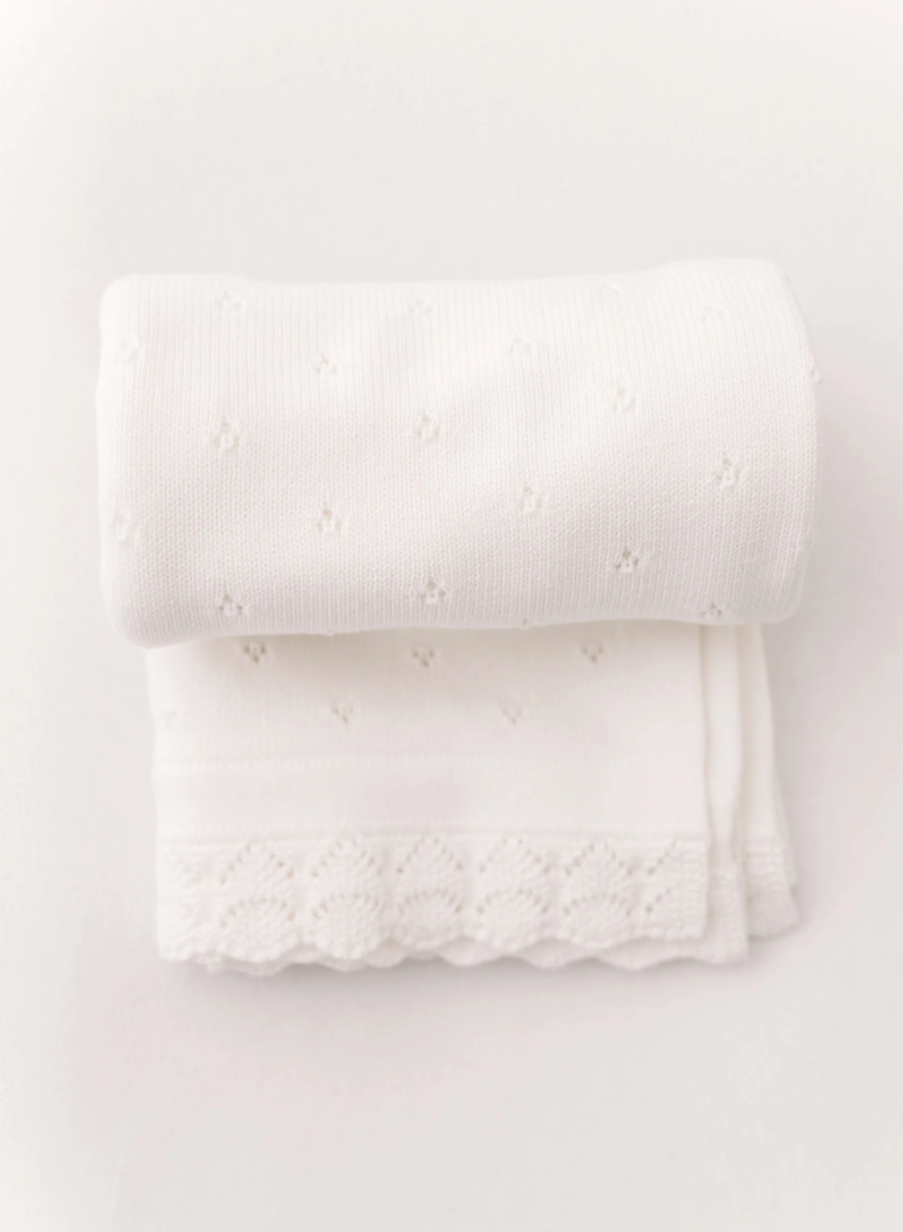 Personalised 100% Cotton Baby Blanket - Pointelle Knit