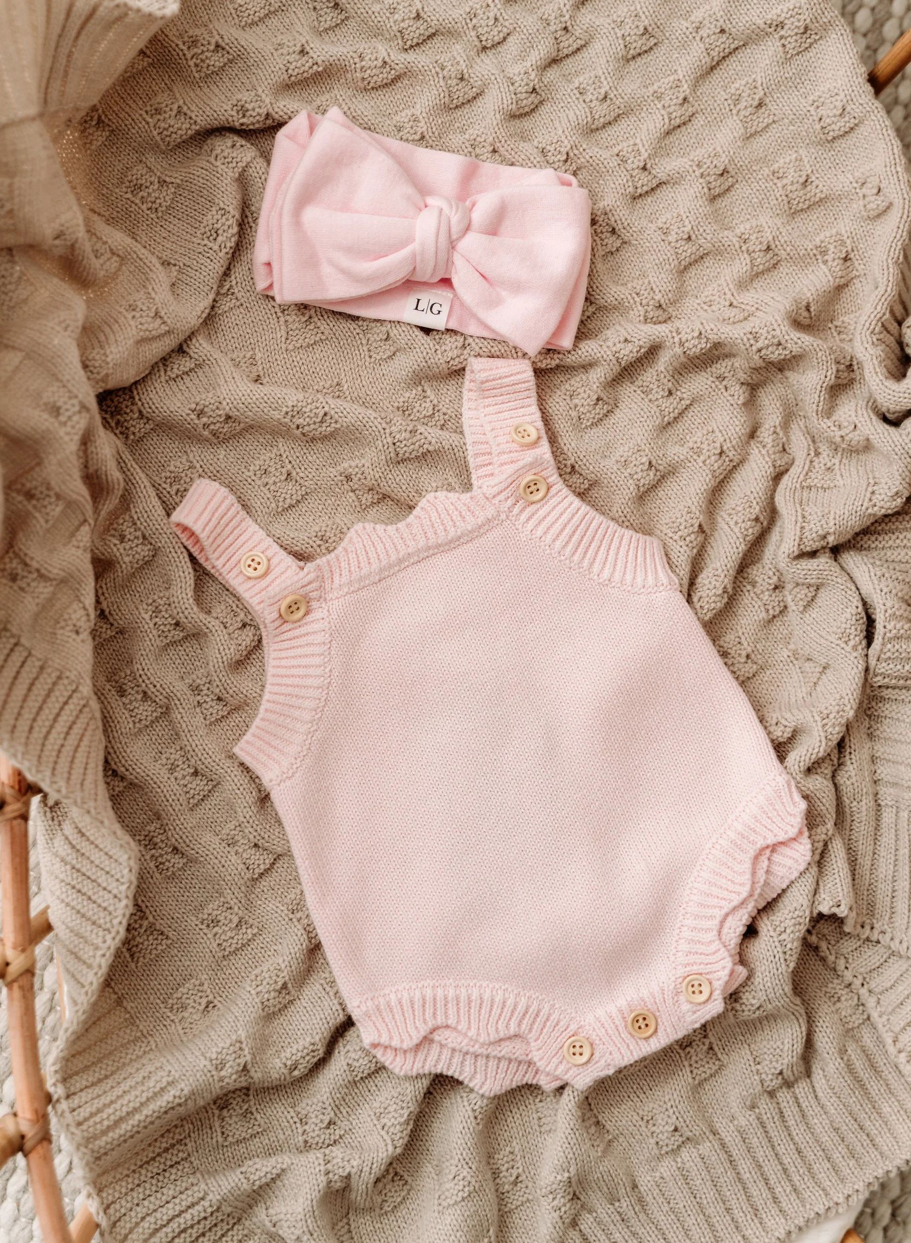 Powder Pink Scalloped Edge Romper